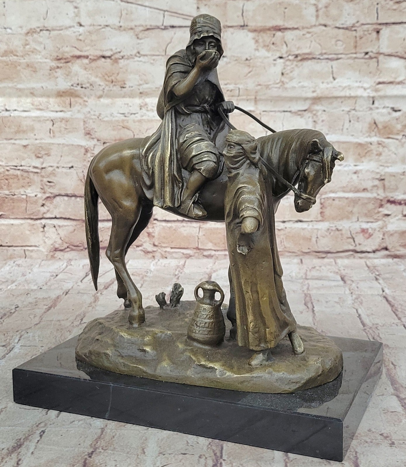 Vienna Bronze Arab Hunter with his Wife Bronze Sculpture Museum Quality Figurine