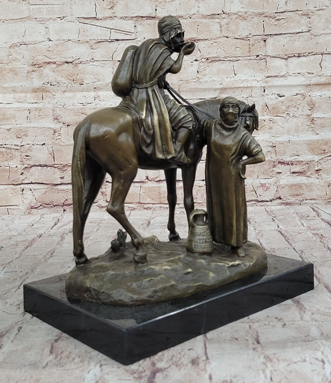 Vienna Bronze Arab Hunter with his Wife Bronze Sculpture Museum Quality Figurine