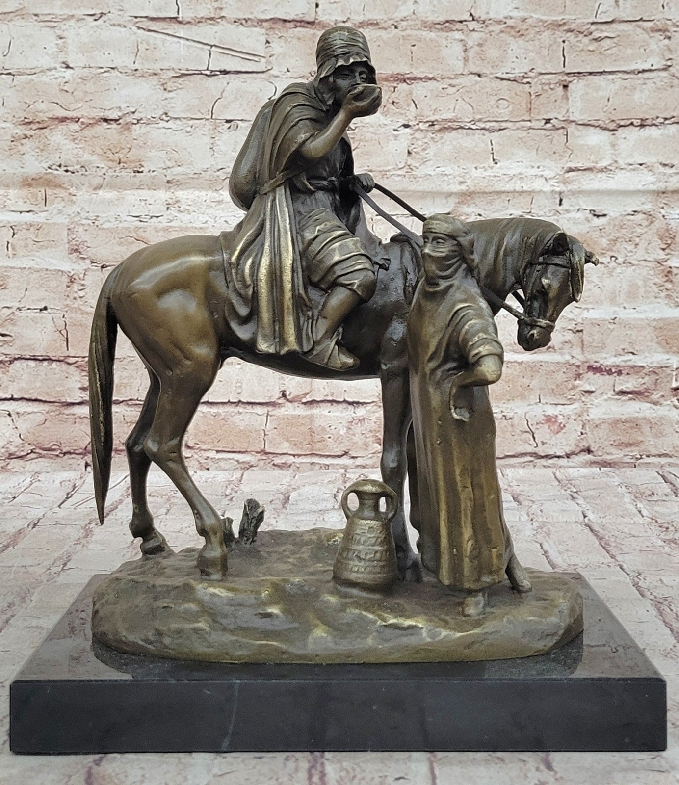 Vienna Bronze Arab Hunter with his Wife Bronze Sculpture Museum Quality Figurine