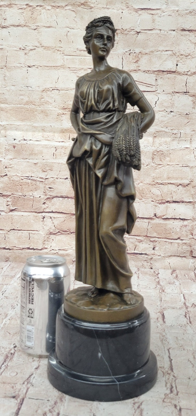 Hot Cast Fencer Sport Bronze Sculpture Home Office Trophy Marble Base Figurine