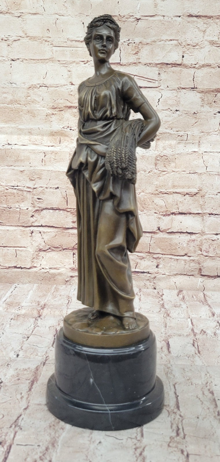 Hot Cast Fencer Sport Bronze Sculpture Home Office Trophy Marble Base Figurine