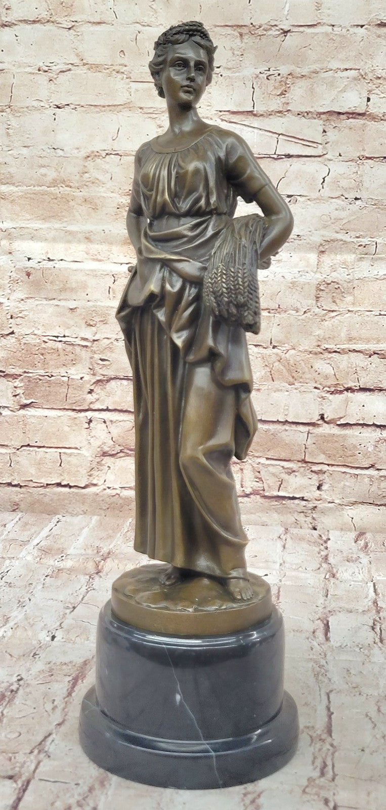 Hot Cast Fencer Sport Bronze Sculpture Home Office Trophy Marble Base Figurine