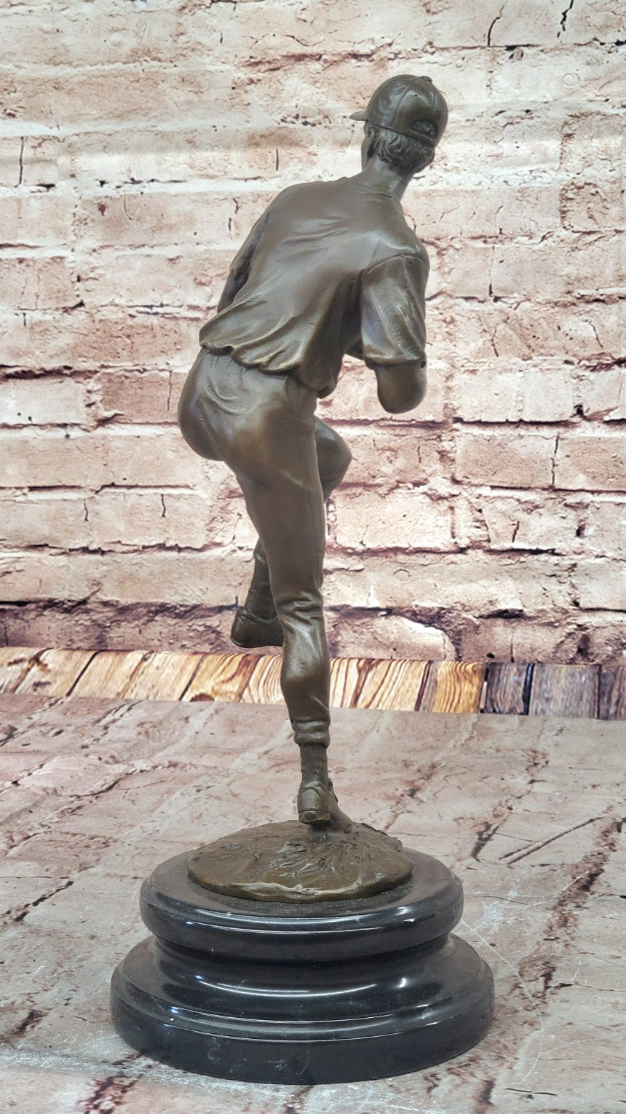Baseball Lover Pitcher Major League Trophy Bronze Sculpture Statue Figurine