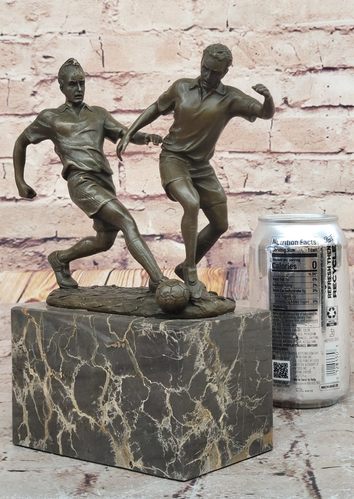 Handcrafted bronze sculpture SALE Player Soccer Two Deco Art Original Artwork