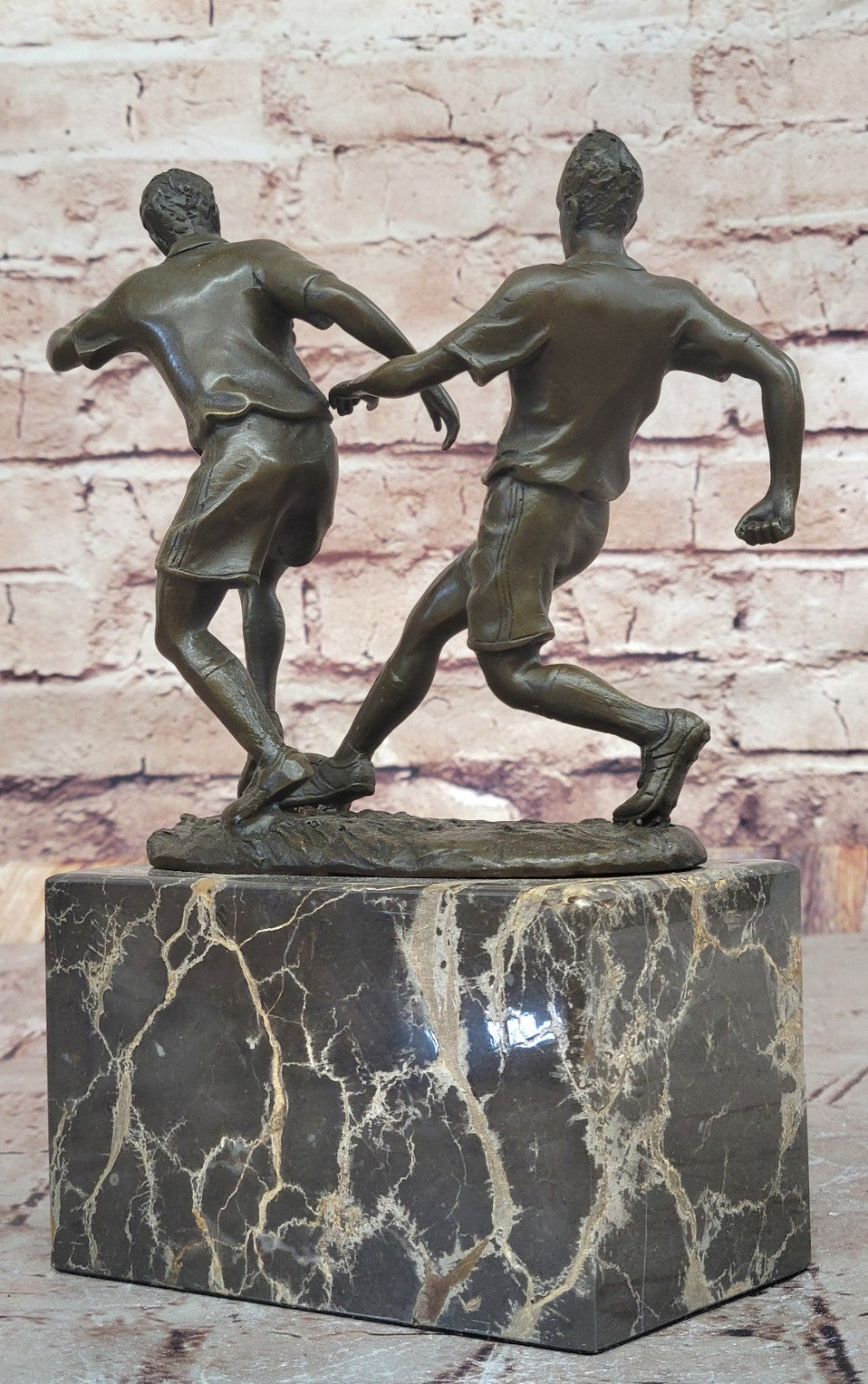 Handcrafted bronze sculpture SALE Player Soccer Two Deco Art Original Artwork