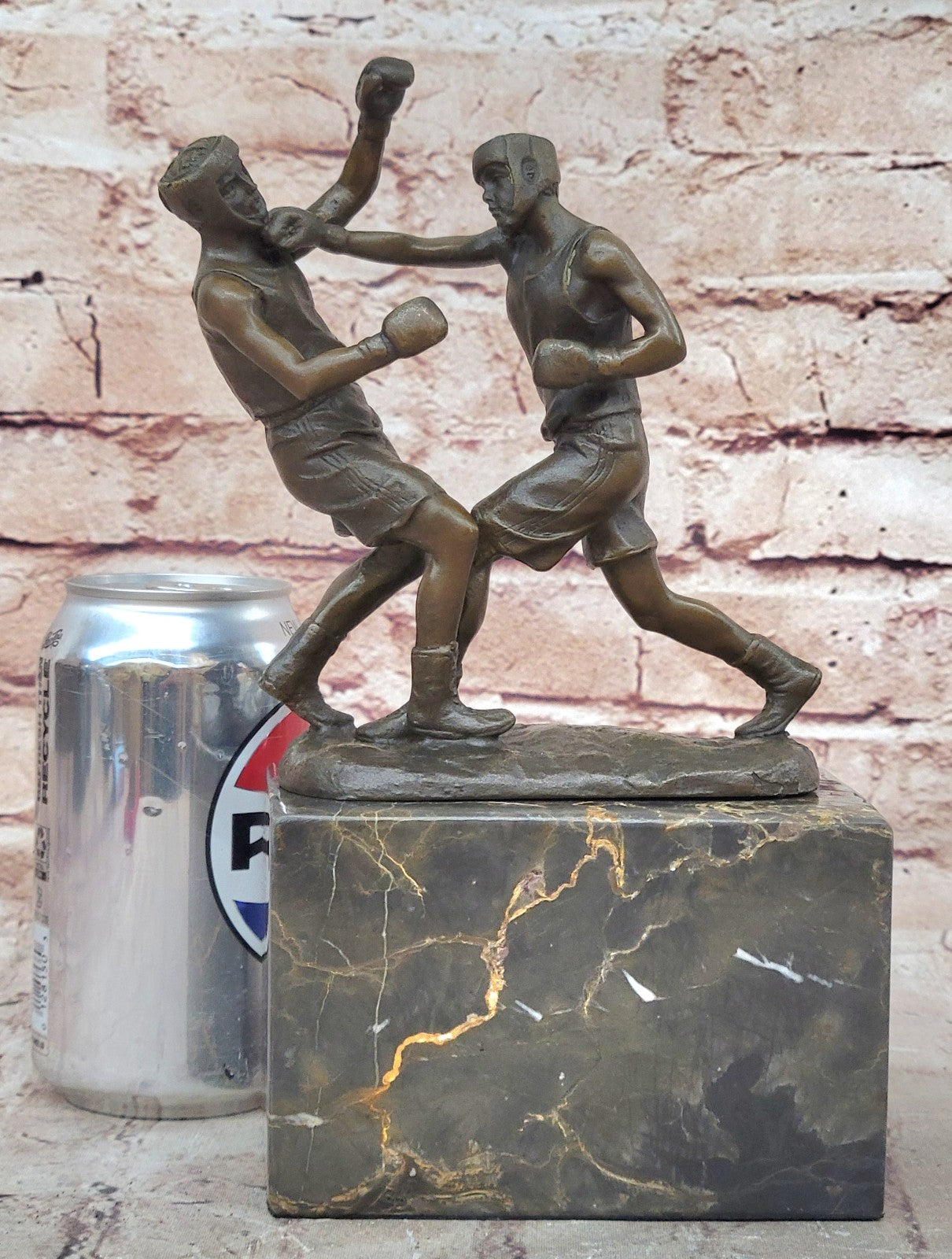 Home/Office Art Deco Bronze Statue Signed Original Milo Last Round Boxer Boxing