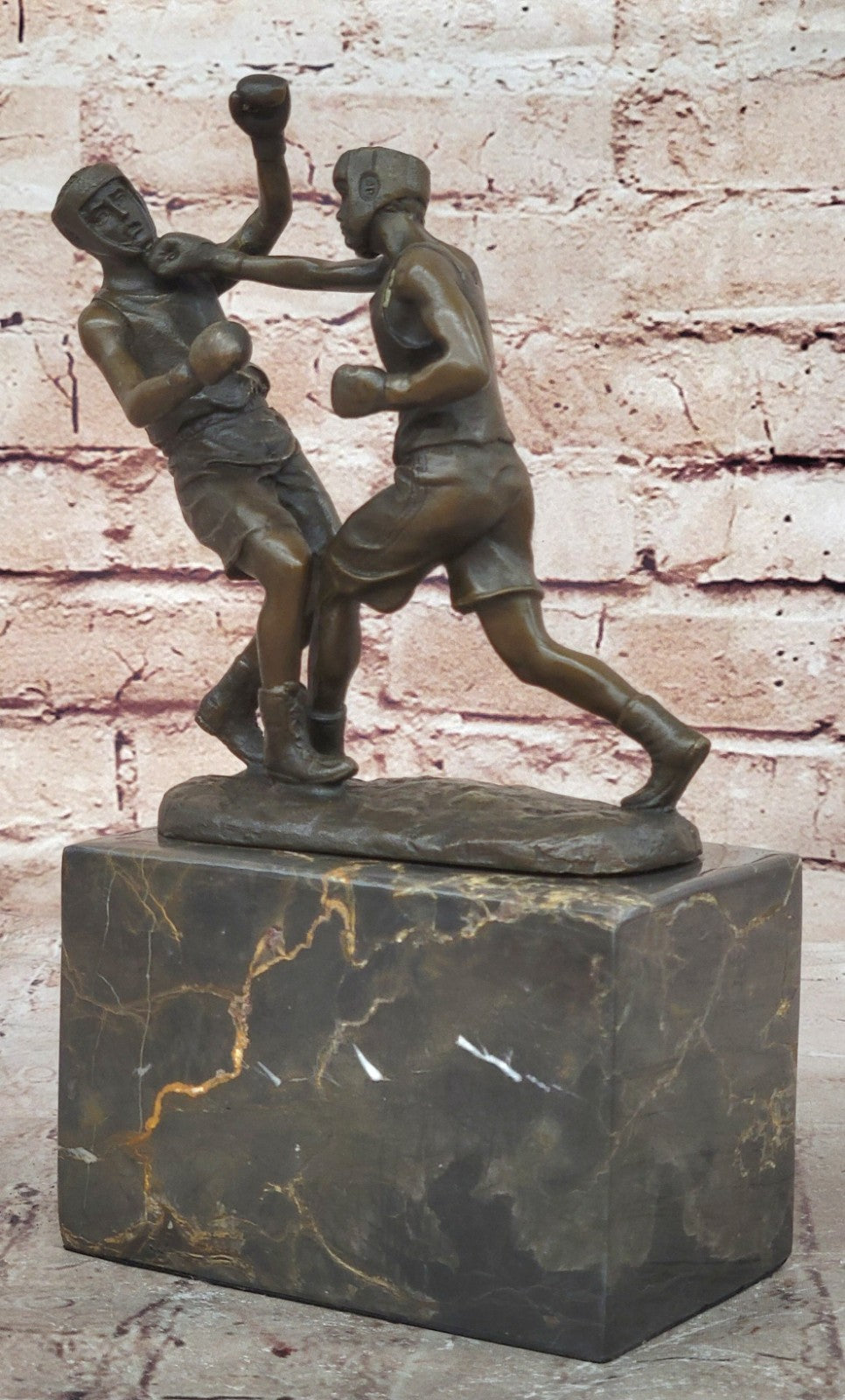 Home/Office Art Deco Bronze Statue Signed Original Milo Last Round Boxer Boxing