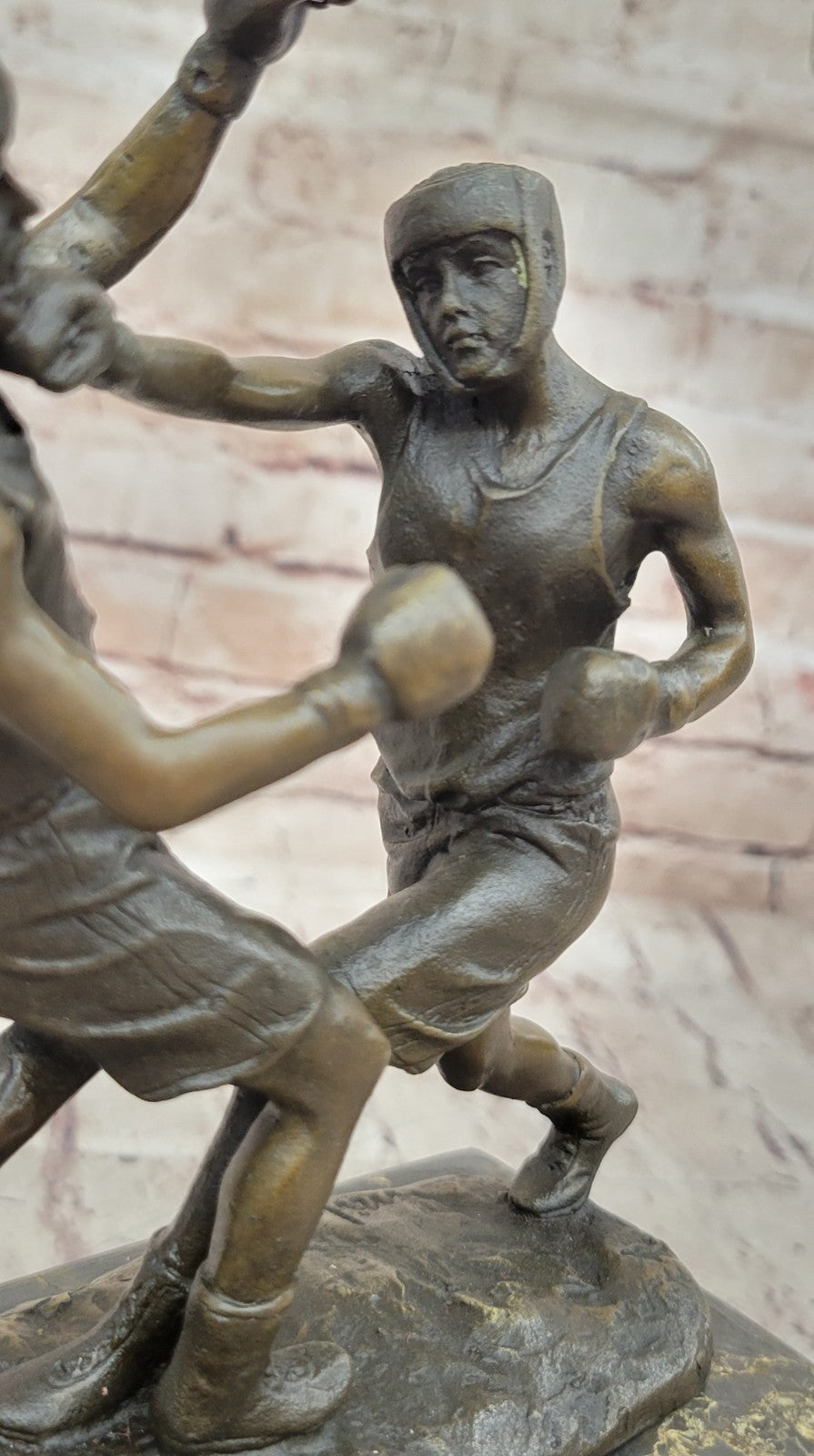 Home/Office Art Deco Bronze Statue Signed Original Milo Last Round Boxer Boxing