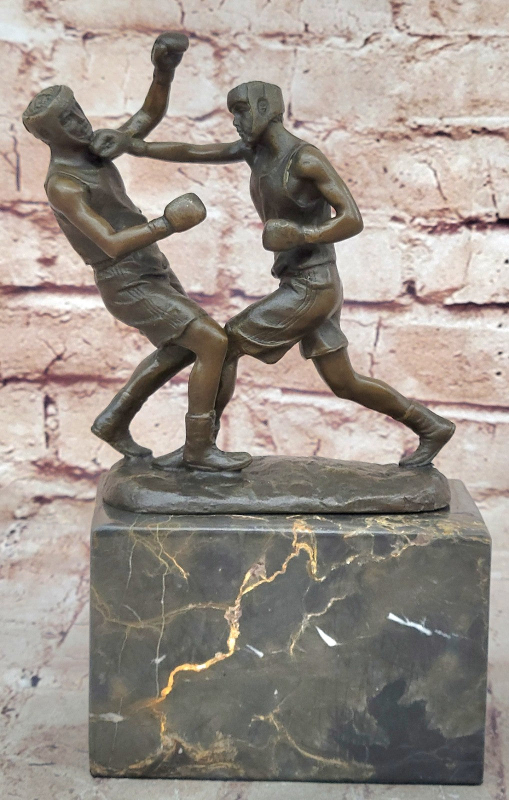 Home/Office Art Deco Bronze Statue Signed Original Milo Last Round Boxer Boxing