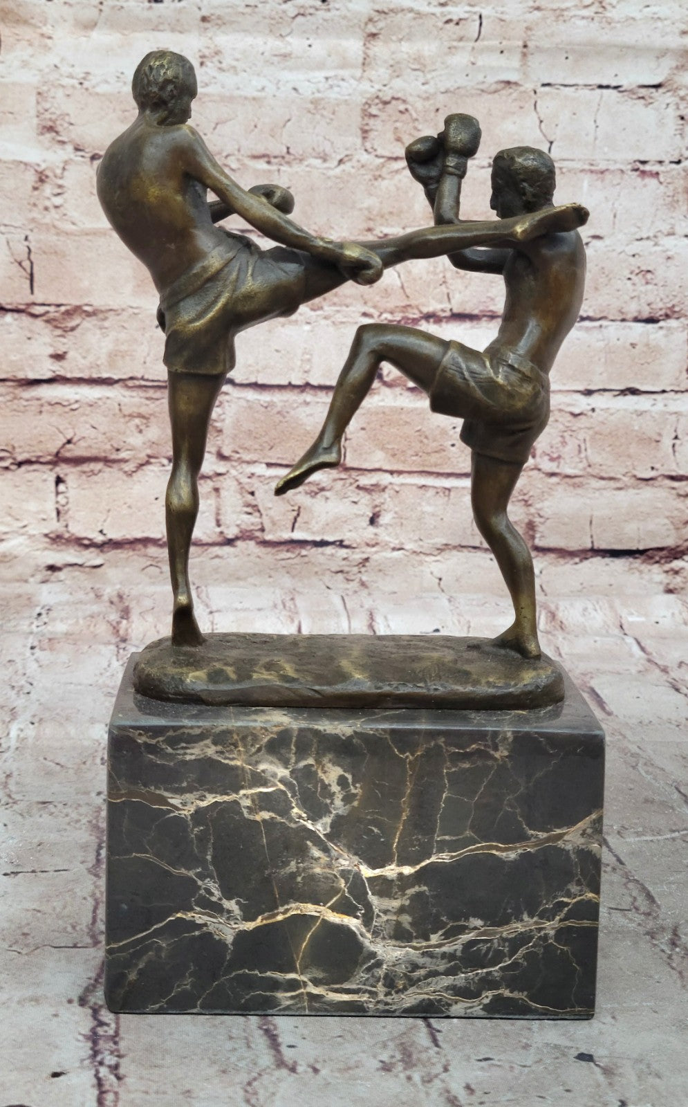 Bronze Sculpture Match Sport Kick Boxer Hot Cast Hand crafted Artwork Figure Art