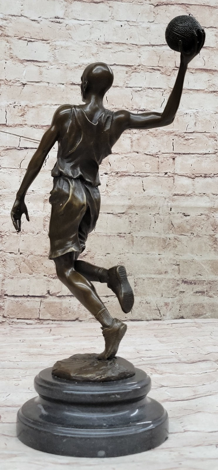 Buy Real Bronze Basketball Player Metal Plaque – Signed Sports Decor Art, 14" – Perfect Gift Sale