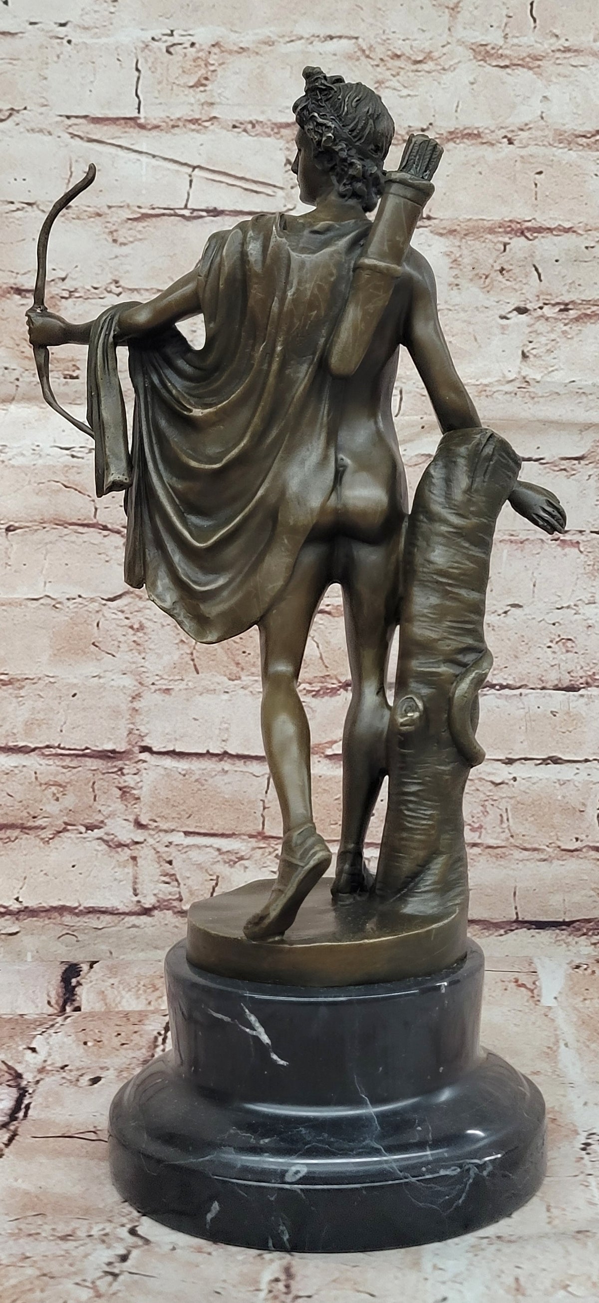Vintage Bronze Bust Greek God Apollo Heavy Beautiful Statue Classic Artwork