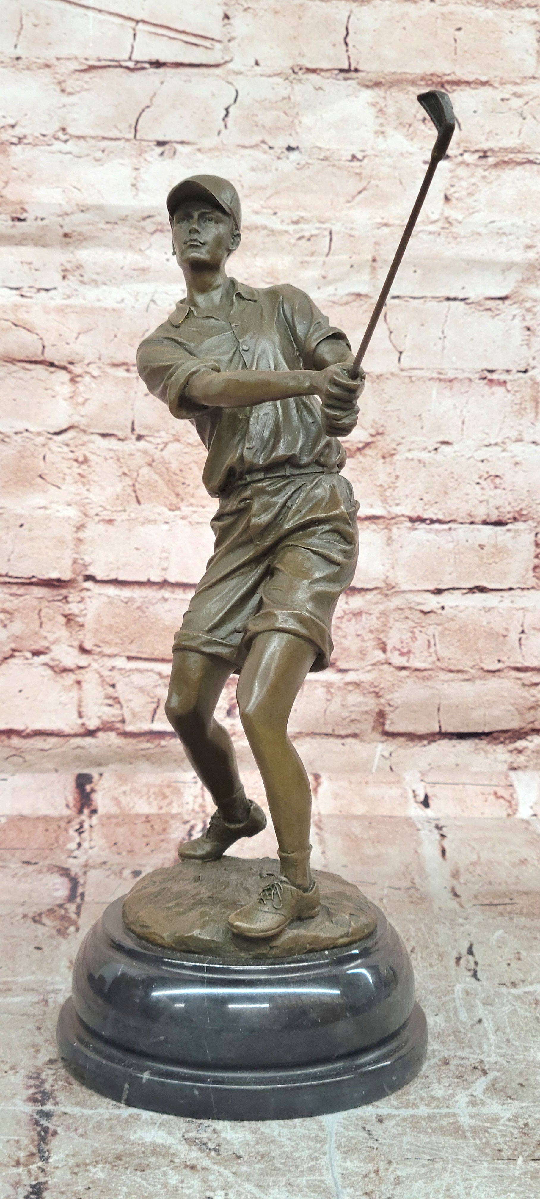 Bronze Male Golfer Sculpture by Milo Hot Cast Sport Collectible Artwork