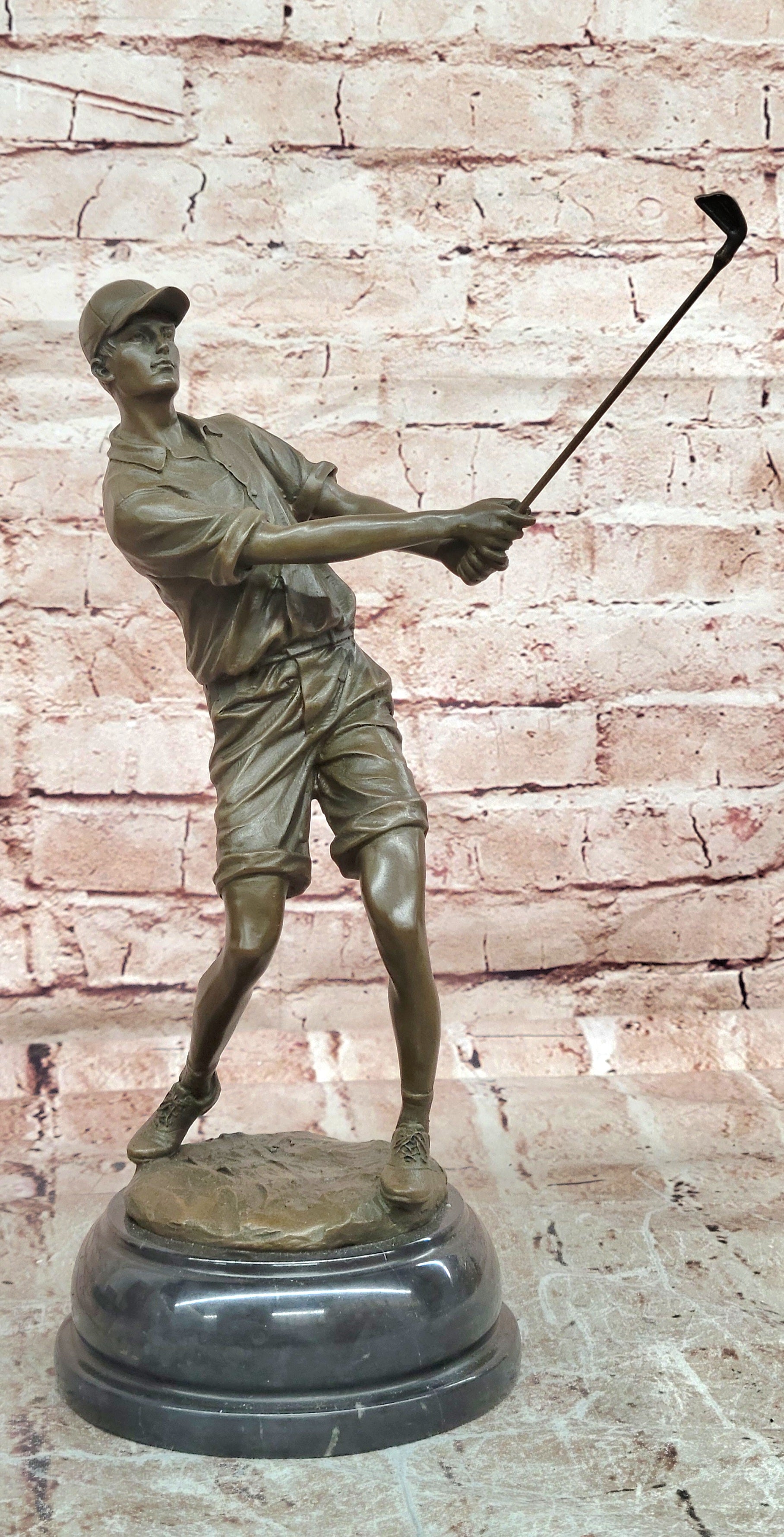 Bronze Male Golfer Sculpture by Milo Hot Cast Sport Collectible Artwork
