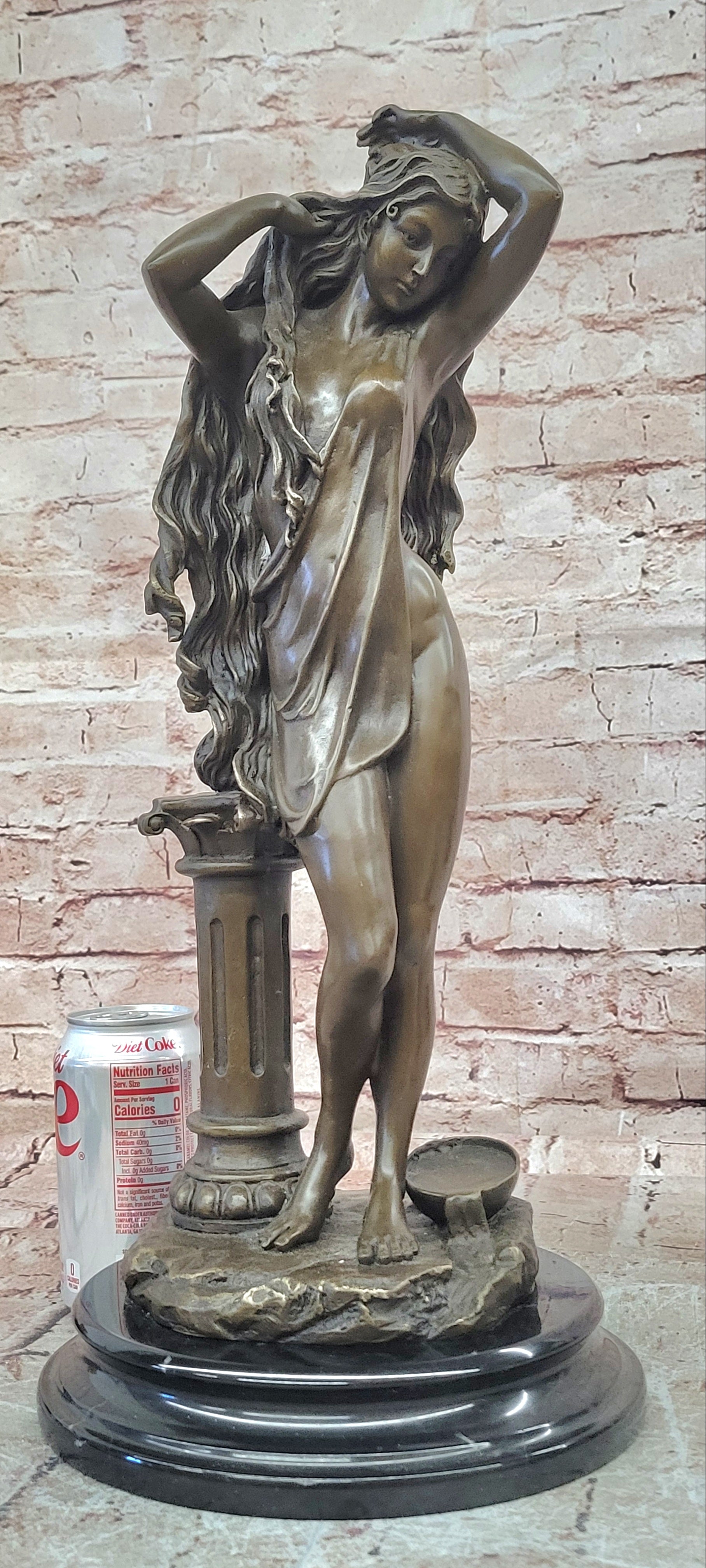 Signed Cesaro Bronze Goddess Aphrodite Statue Mythology Sculpture Art Piece