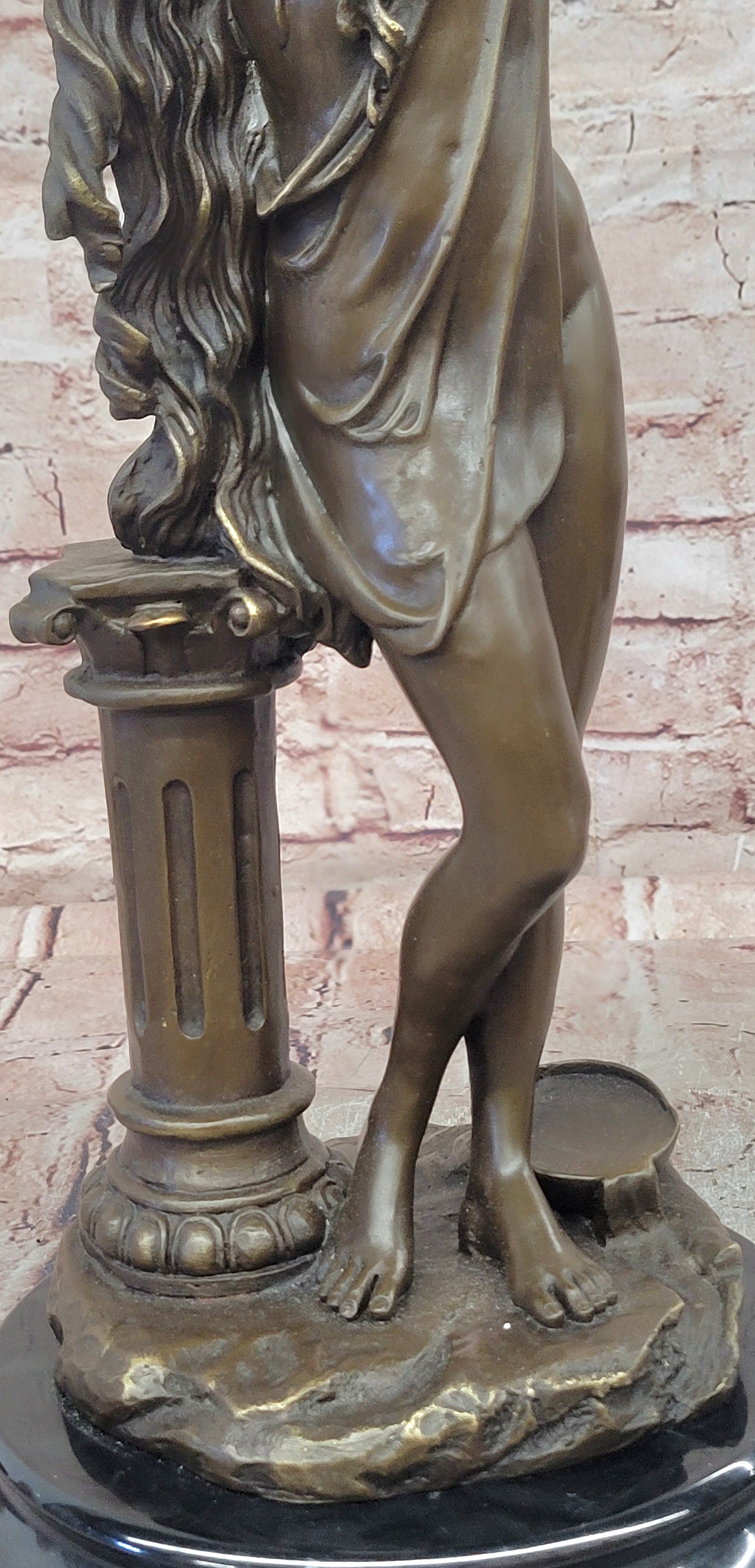 Signed Cesaro Bronze Goddess Aphrodite Statue Mythology Sculpture Art Piece