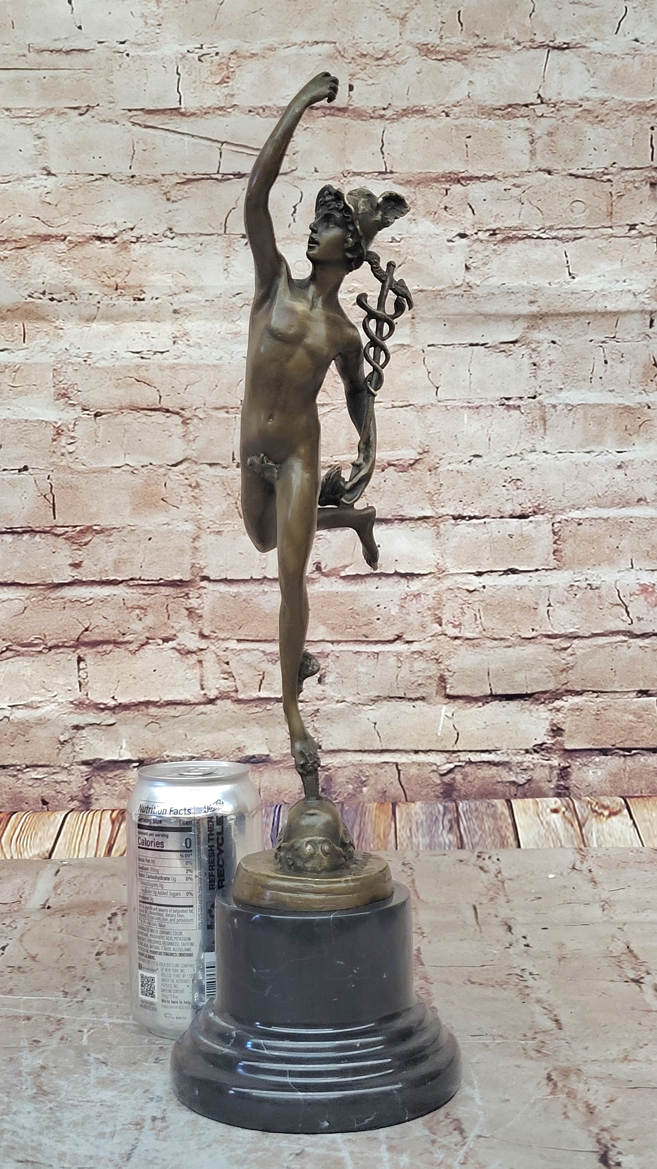 Bronze Sculpture Statue MUSEUM QUALITY GRAND TOUR SIGNED FLYING MERCURY FIGURINE