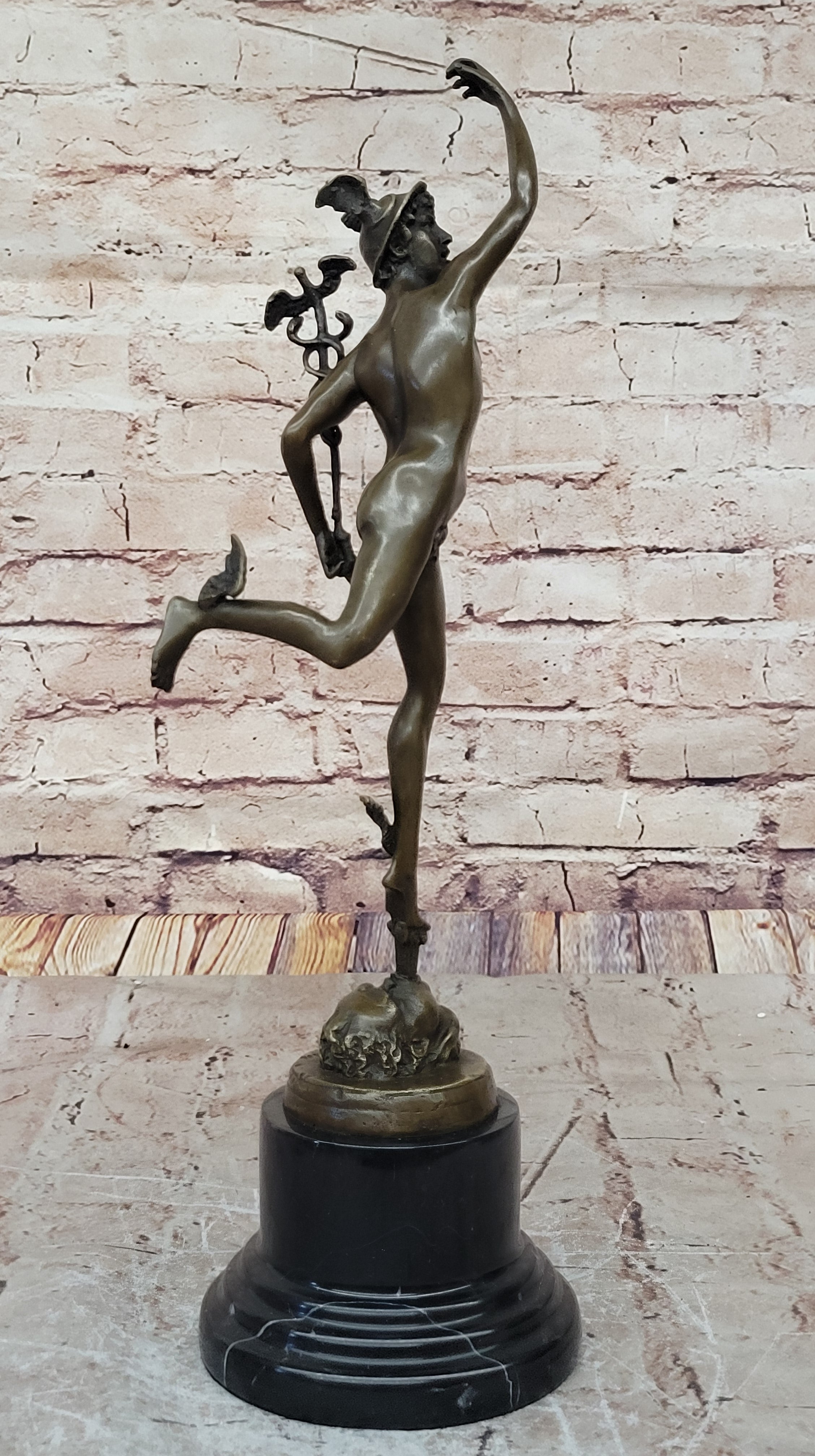 Bronze Sculpture Statue MUSEUM QUALITY GRAND TOUR SIGNED FLYING MERCURY FIGURINE