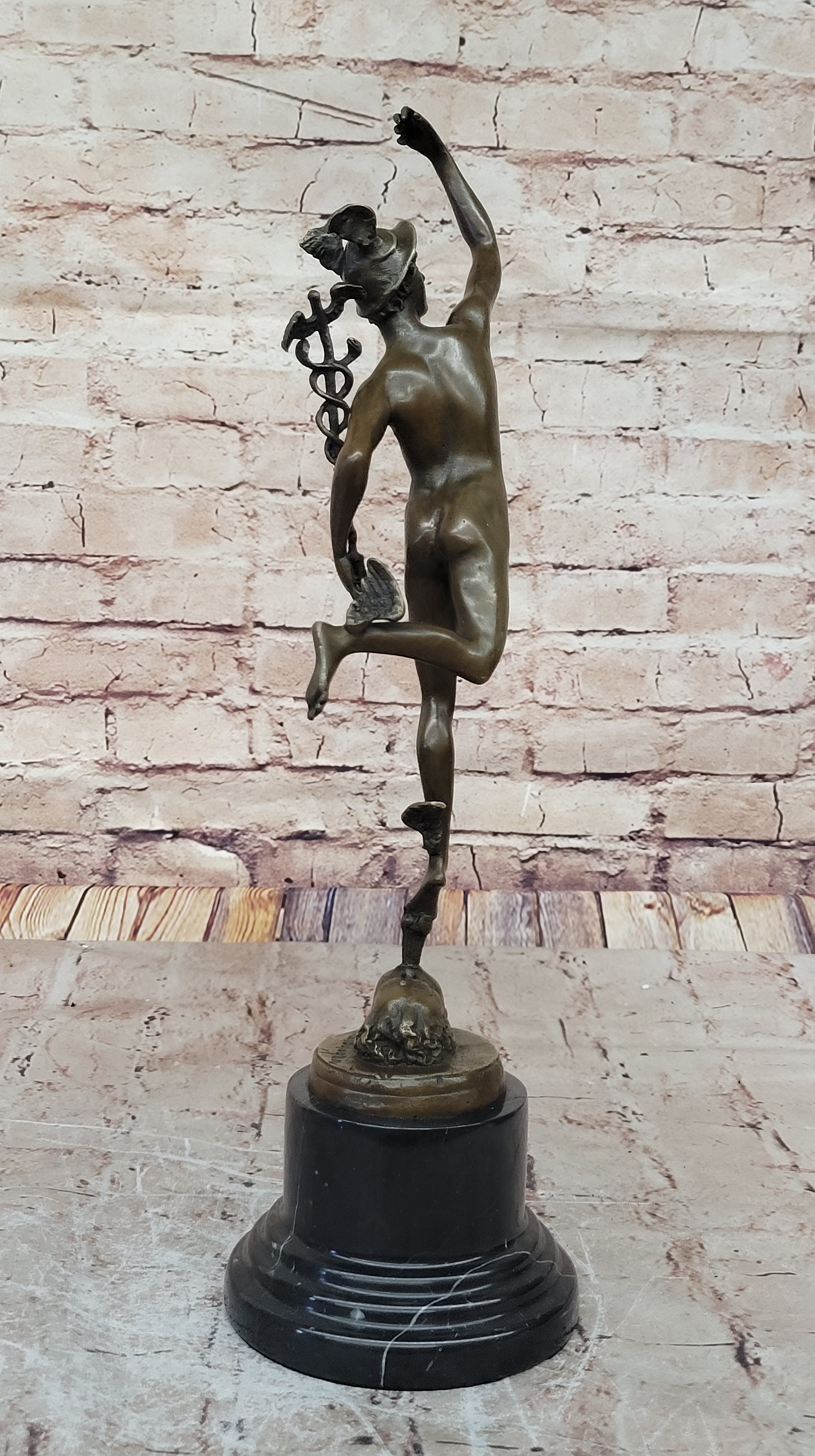 Bronze Sculpture Statue MUSEUM QUALITY GRAND TOUR SIGNED FLYING MERCURY FIGURINE