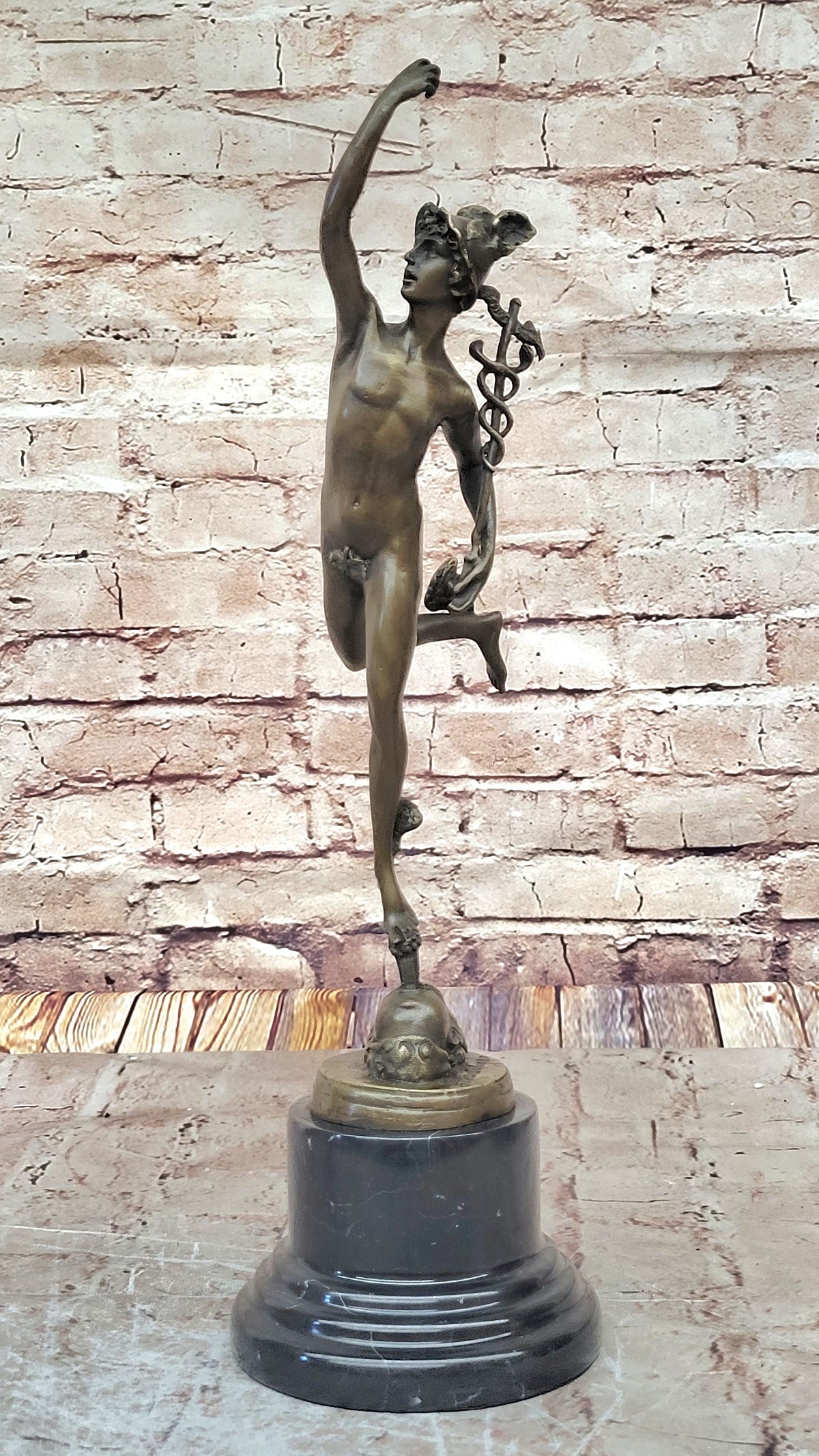 Bronze Sculpture Statue MUSEUM QUALITY GRAND TOUR SIGNED FLYING MERCURY FIGURINE
