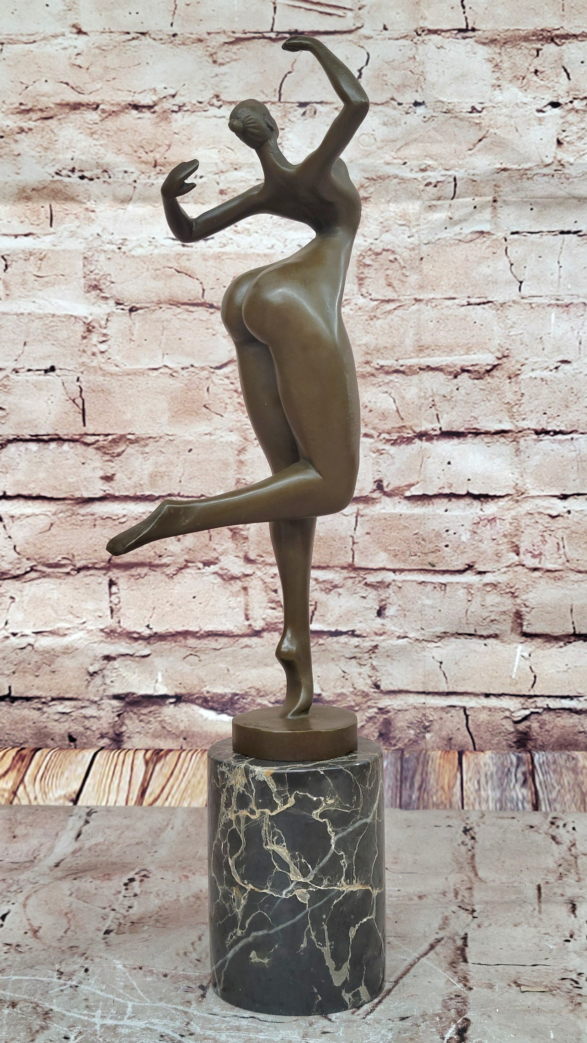 Original JUNO Abstract Nude Girl Tribute to Botero Style Bronze Sculpture Decor