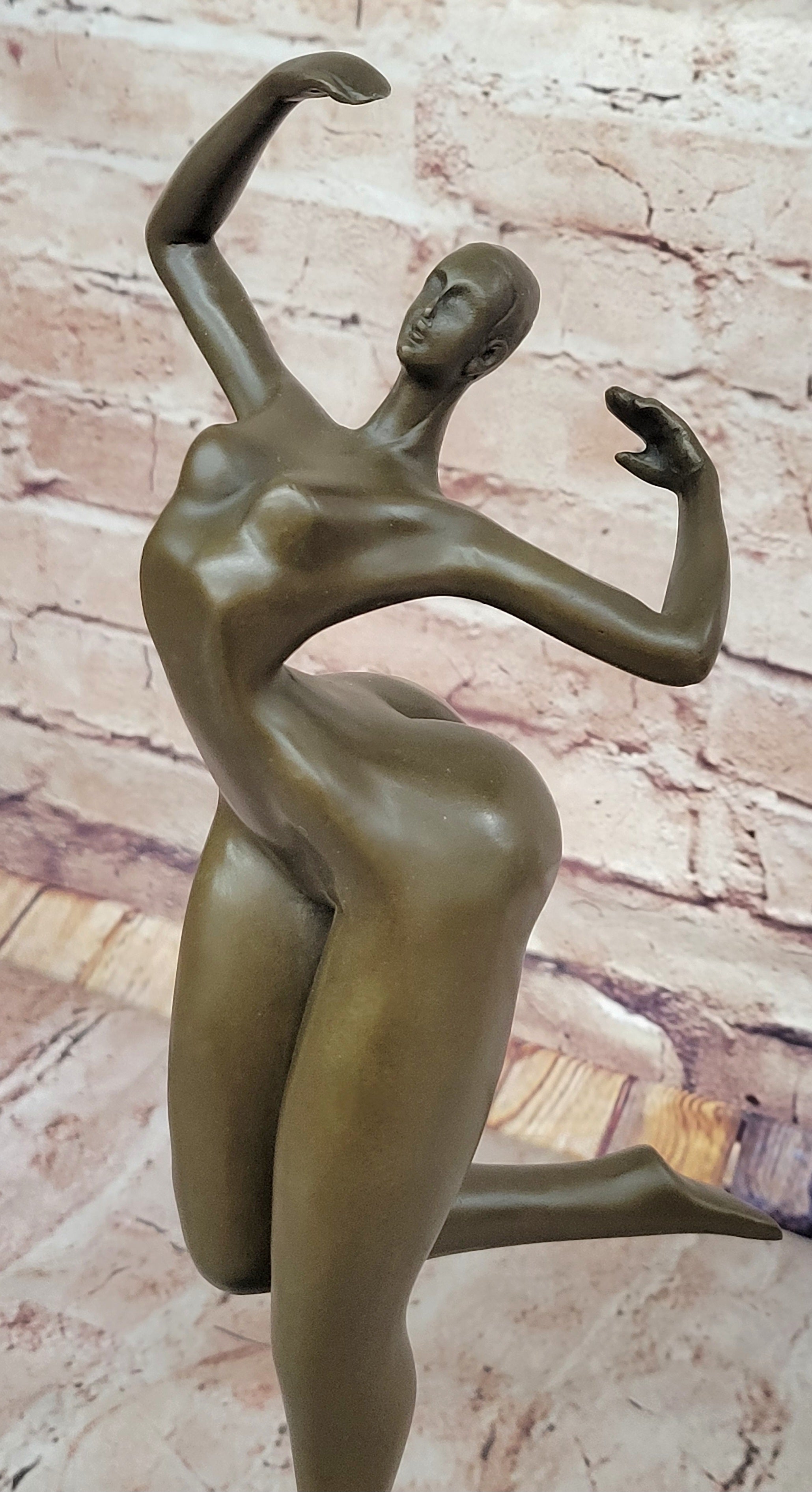 Original JUNO Abstract Nude Girl Tribute to Botero Style Bronze Sculpture Decor
