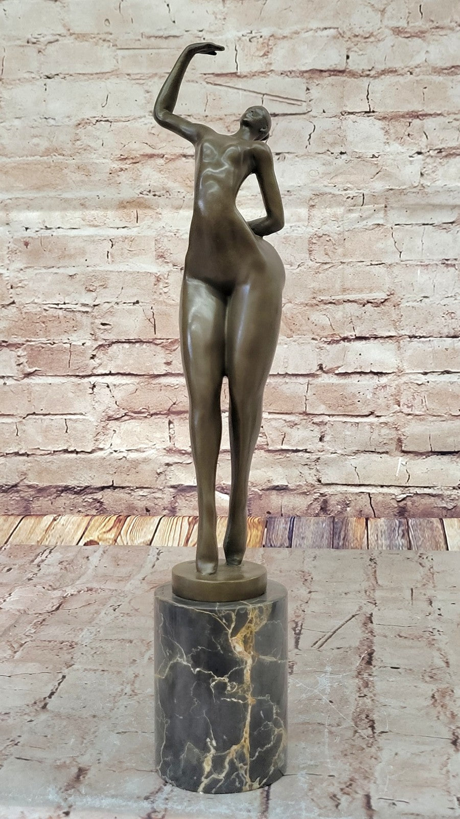 Sign Original Juno Tribute To Botero Nude Relaxed Woman Marble Bronze Sculpture