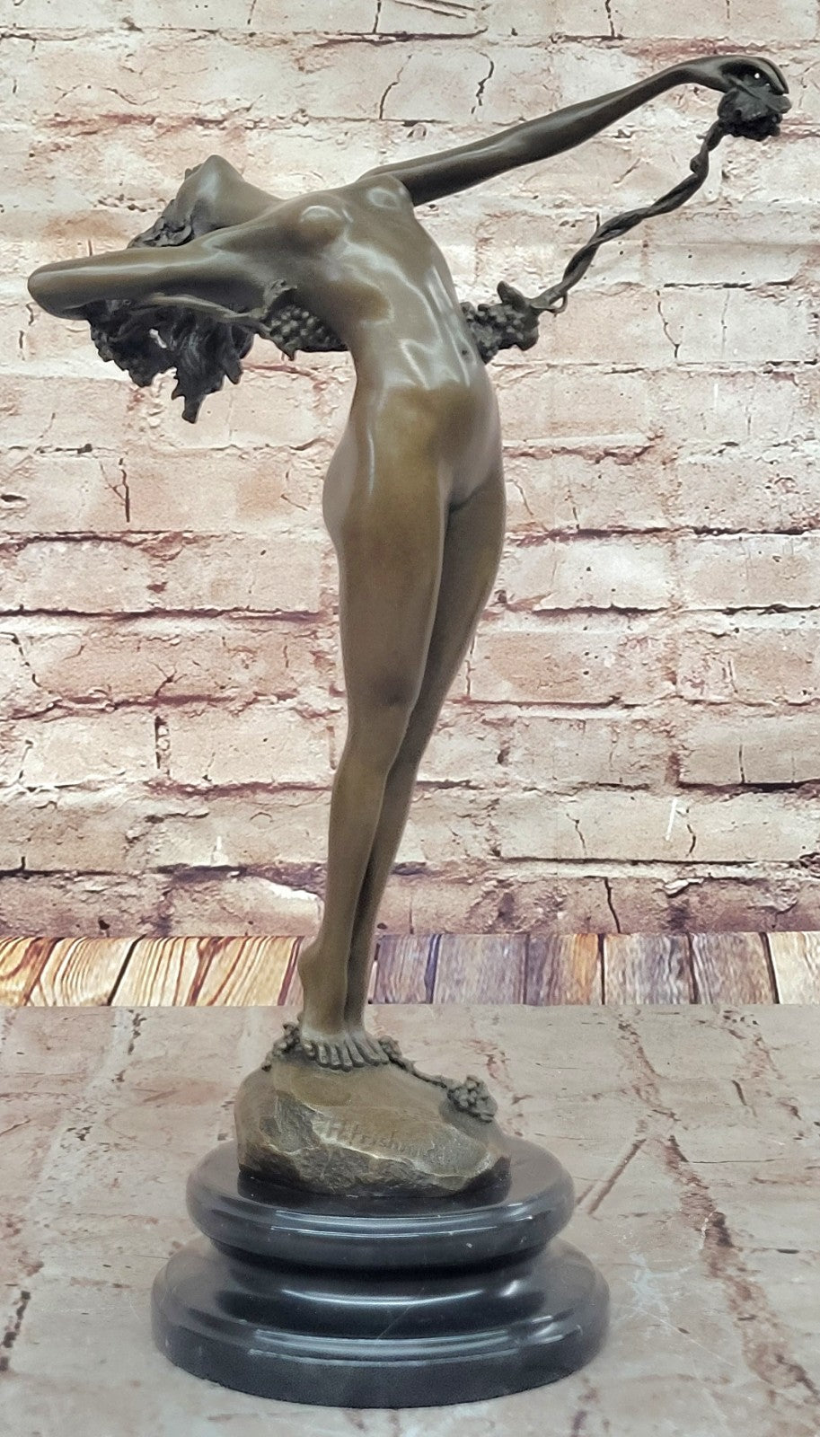 Bronze Jugendstil Akt signiert H.Frishmuth The Vine Bronzefigur Bronzeskulptur