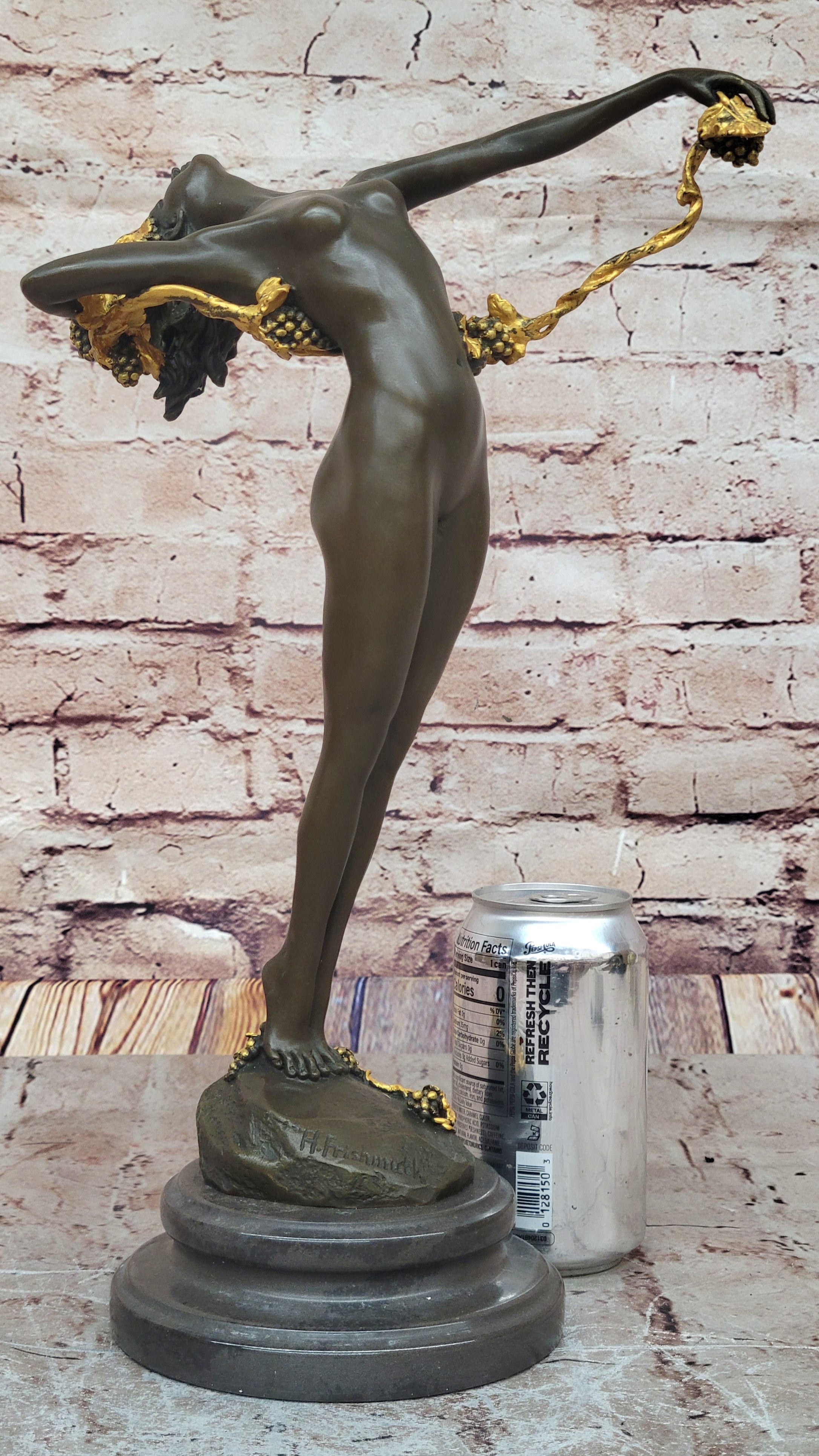Art Deco Nouveau Vine Dancer Frishmuth Bronze Statue Figurine Figure Gift Decor