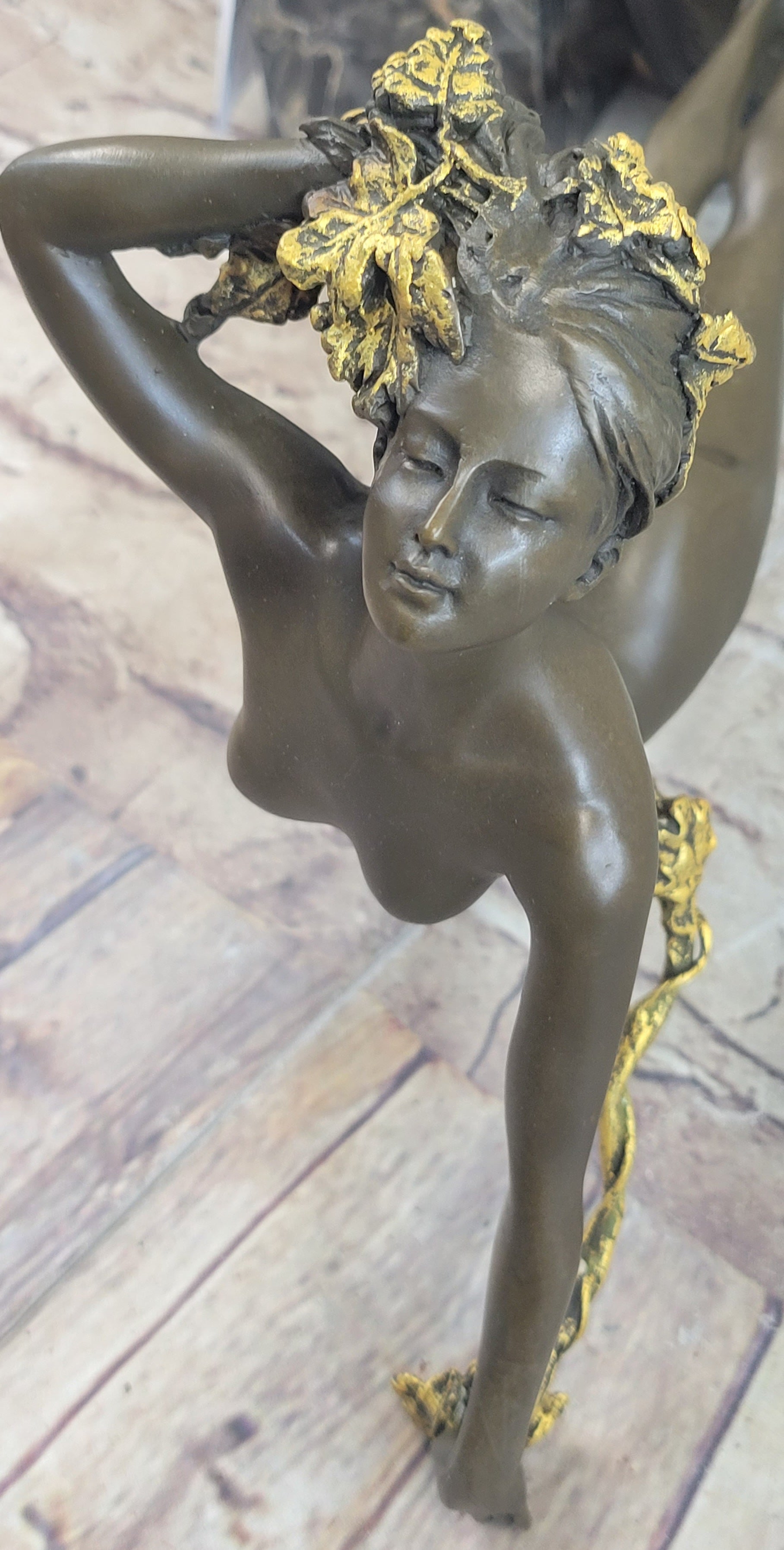 Art Deco Nouveau Vine Dancer Frishmuth Bronze Statue Figurine Figure Gift Decor
