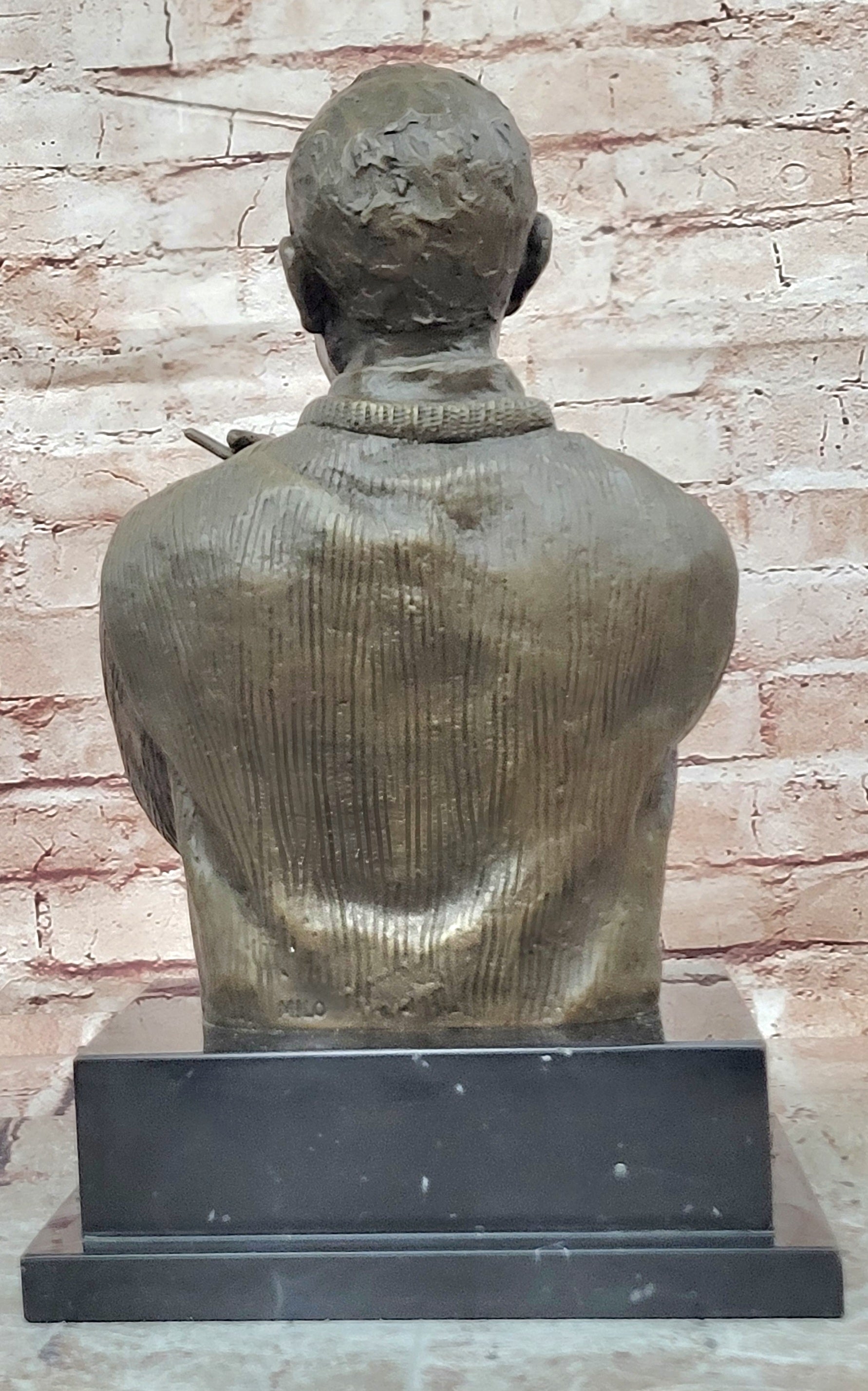 Bronze Bust Pablo Picasso Sculpture Signed Milo Modern Art Figurine