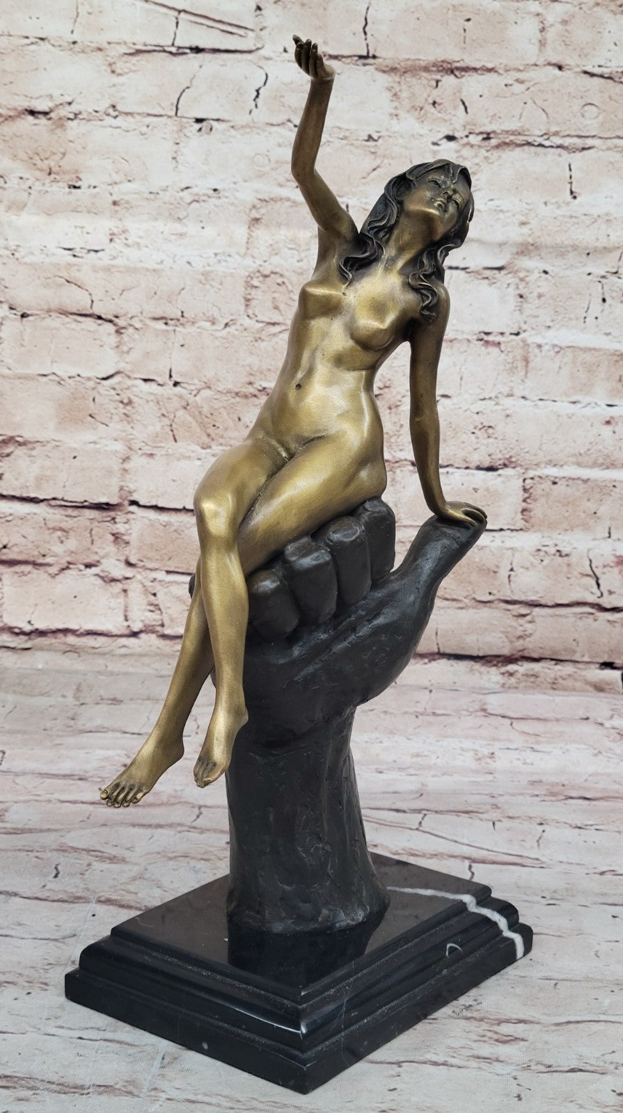 Genuine Bronze Sculpture Nude Naked Female Hot Cast Decor Lost Wax Method