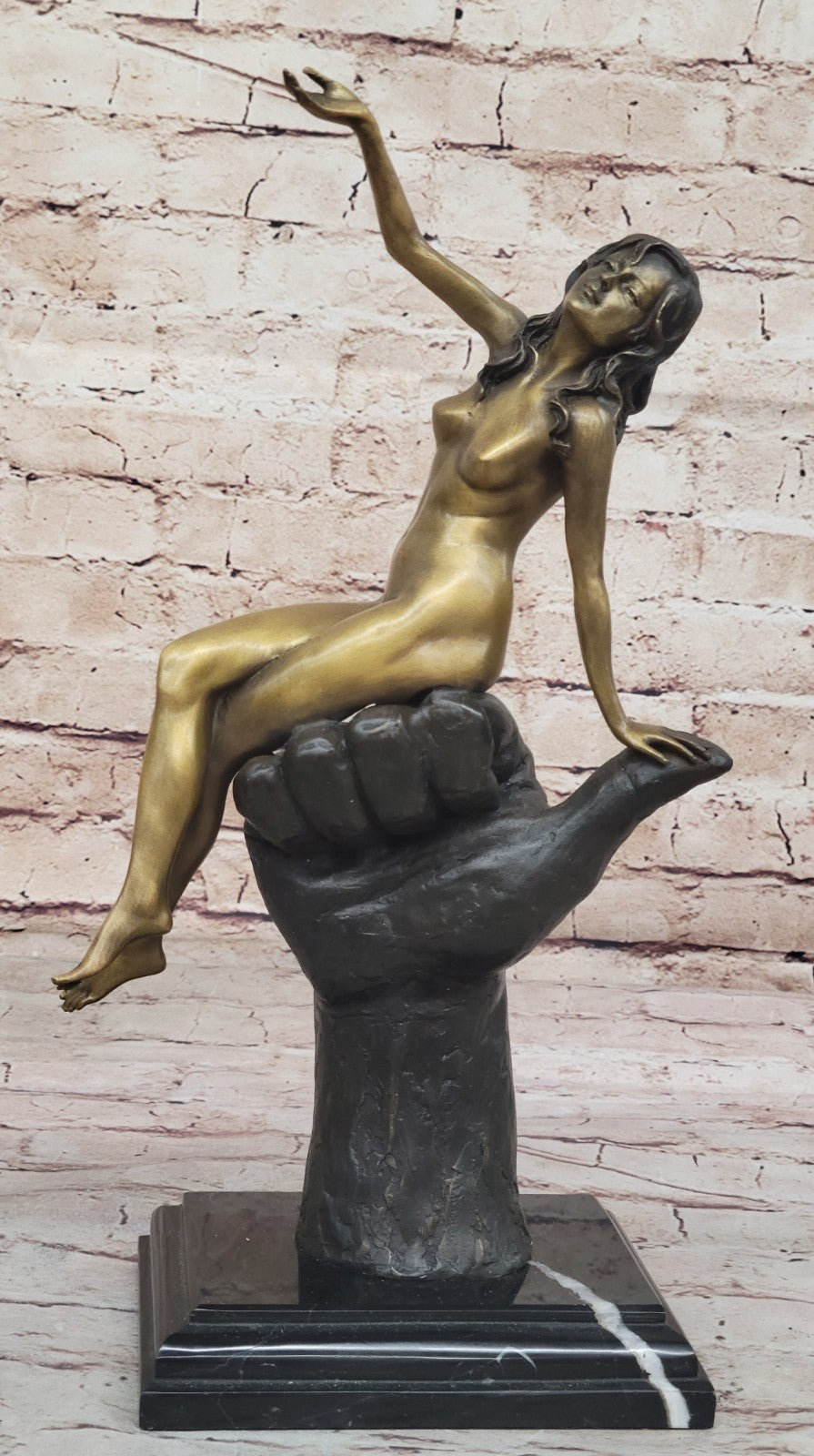 Genuine Bronze Sculpture Nude Naked Female Hot Cast Decor Lost Wax Method