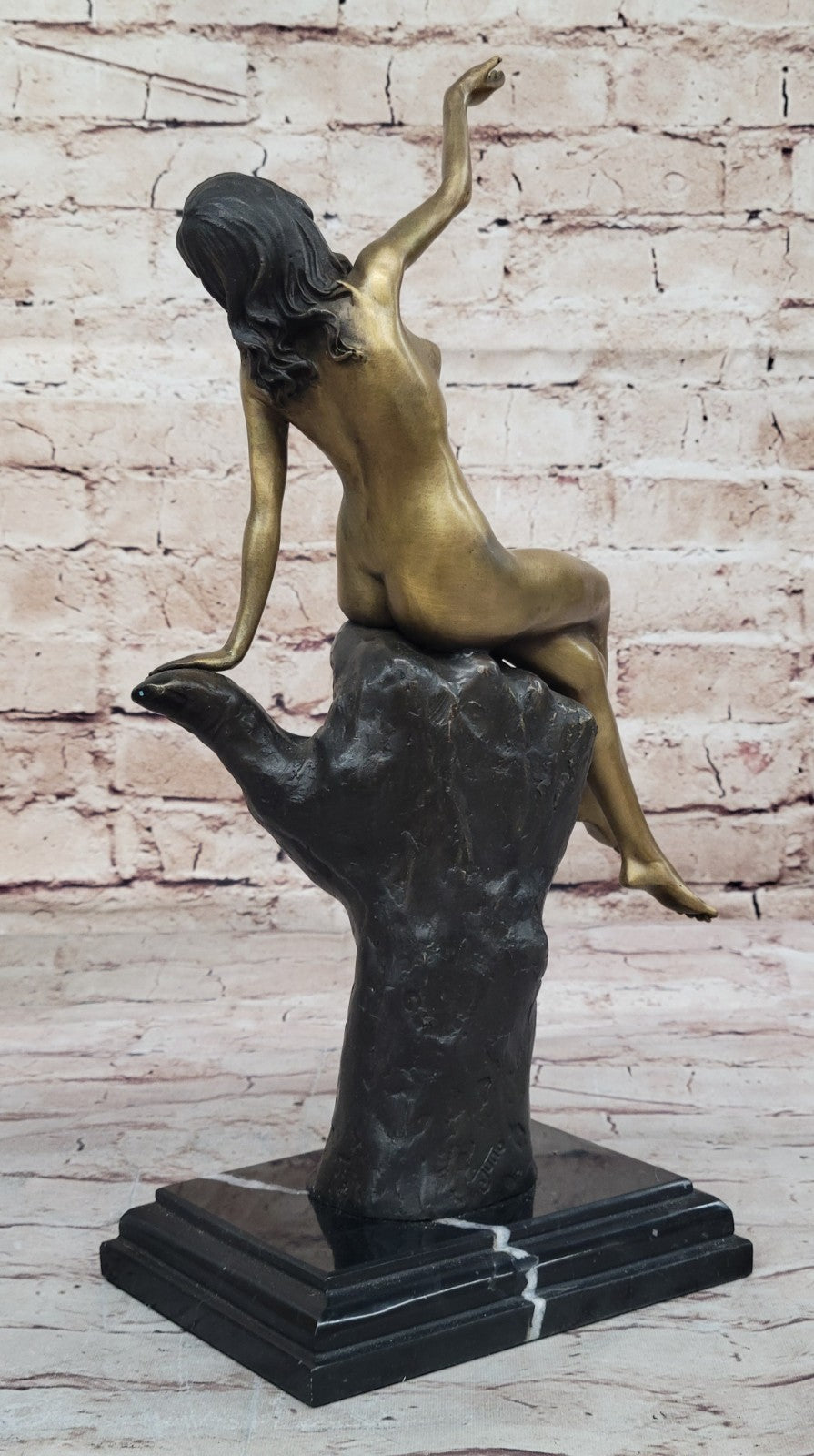 Genuine Bronze Sculpture Nude Naked Female Hot Cast Decor Lost Wax Method