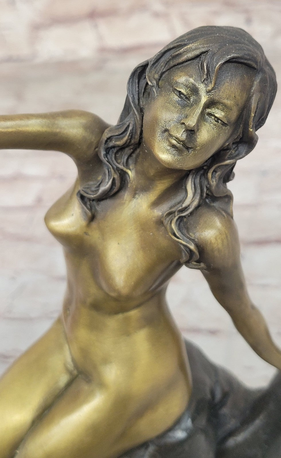 Genuine Bronze Sculpture Nude Naked Female Hot Cast Decor Lost Wax Method