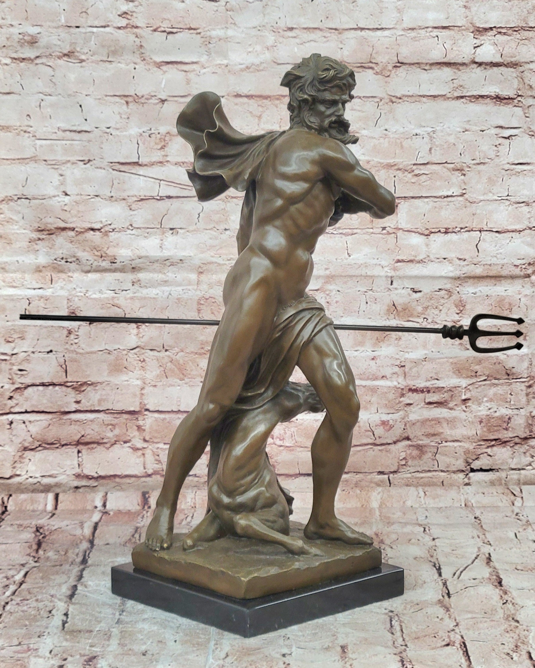 Cesaro Bronze Neptune Figurine Sea God Sculpture Mythology Art Statue