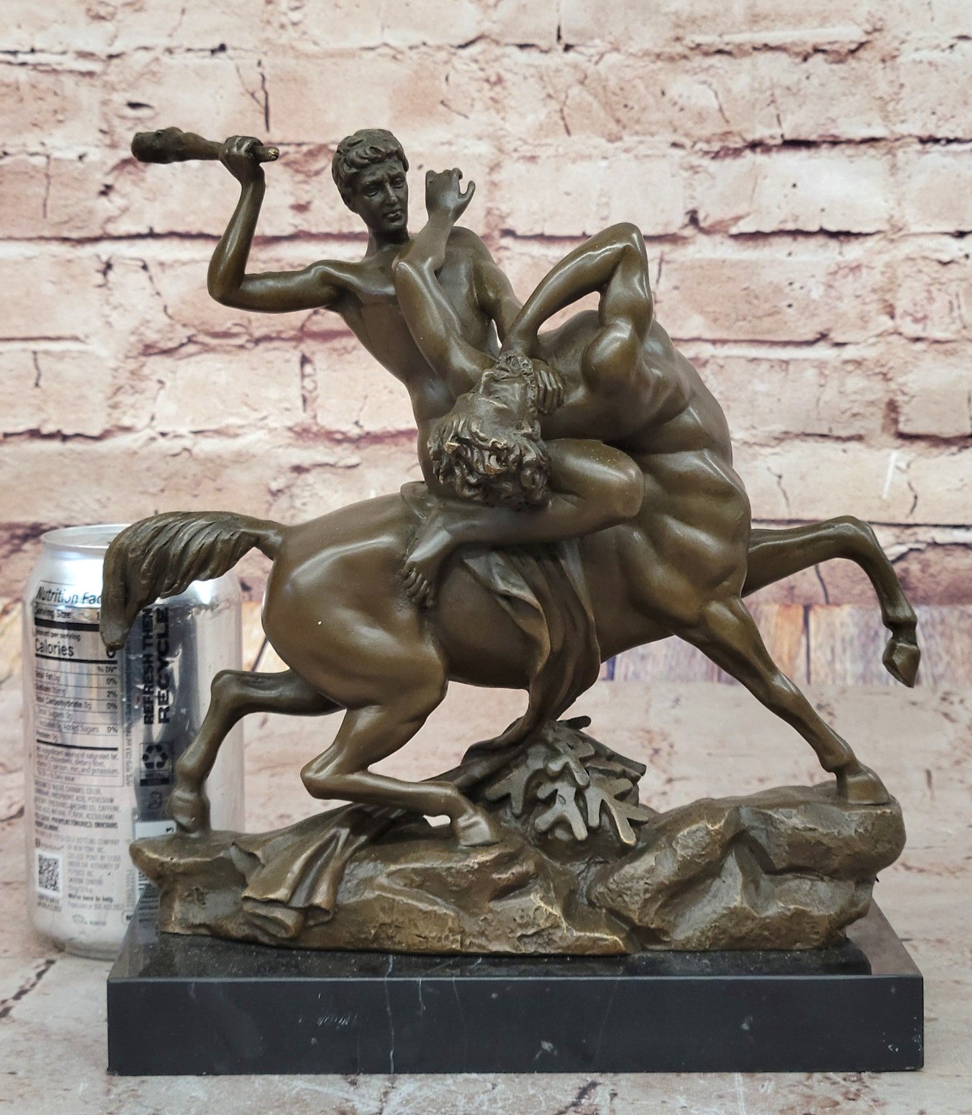 Theseus Slaying the Centaur Bronze Masterpiece by French Artist Barye Hot Cast