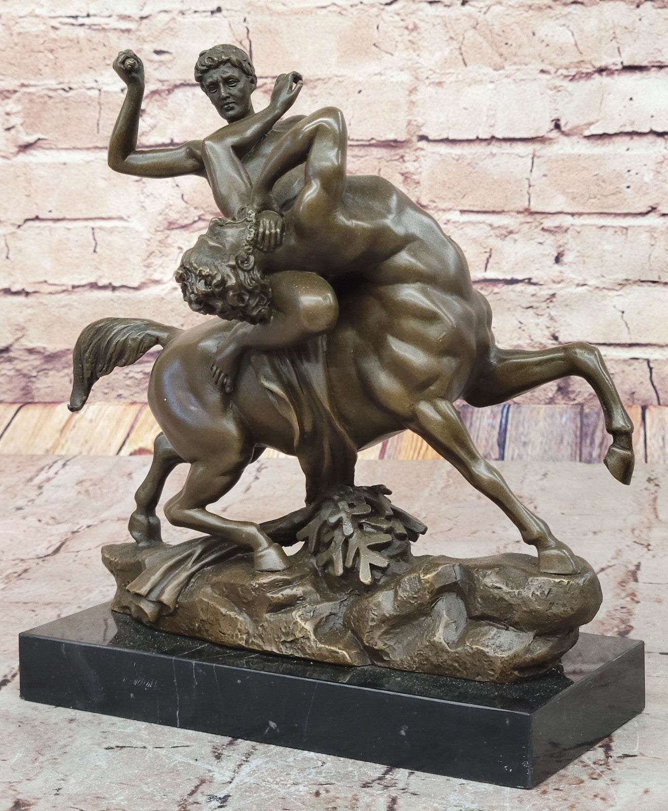Theseus Slaying the Centaur Bronze Masterpiece by French Artist Barye Hot Cast