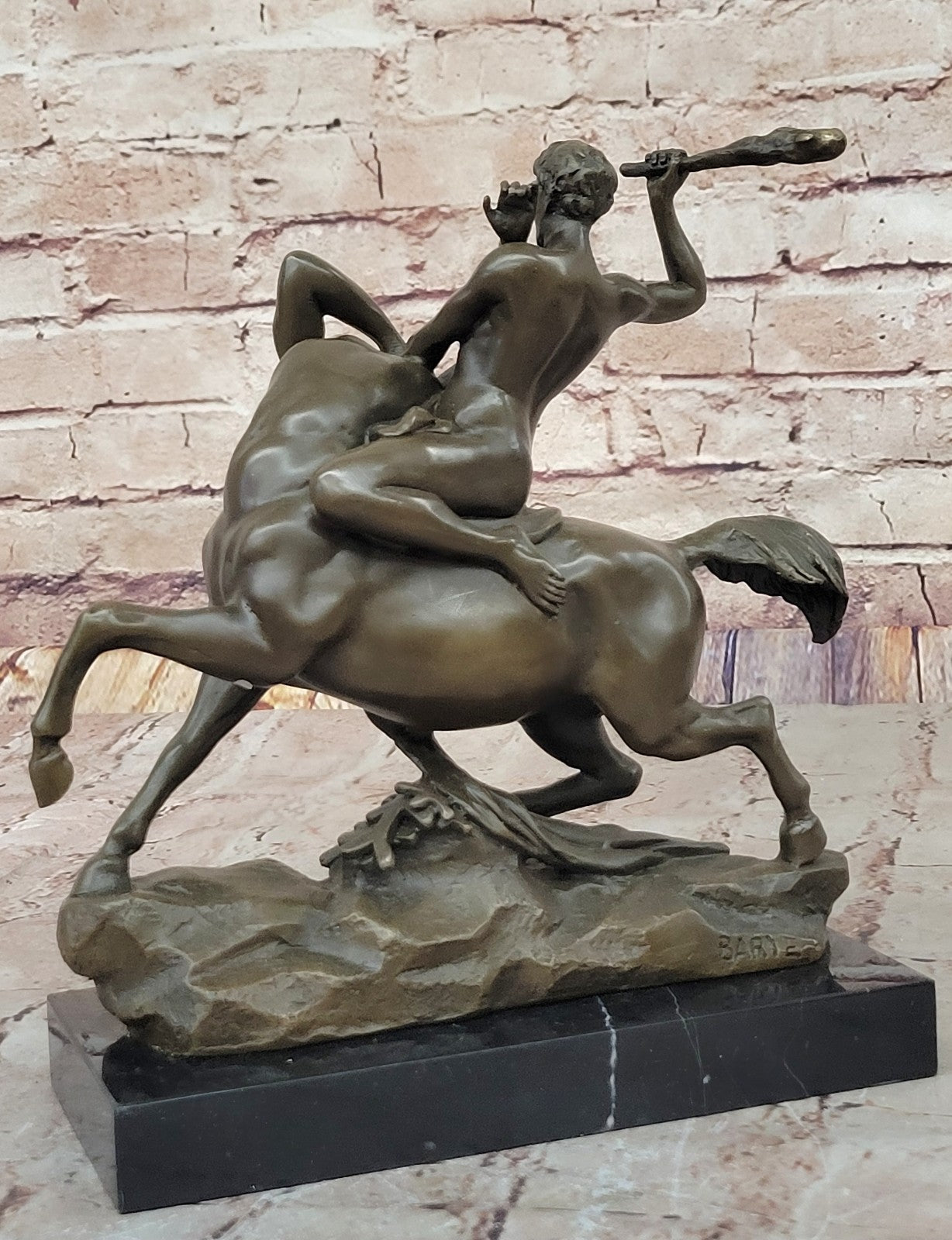 Theseus Slaying the Centaur Bronze Masterpiece by French Artist Barye Hot Cast