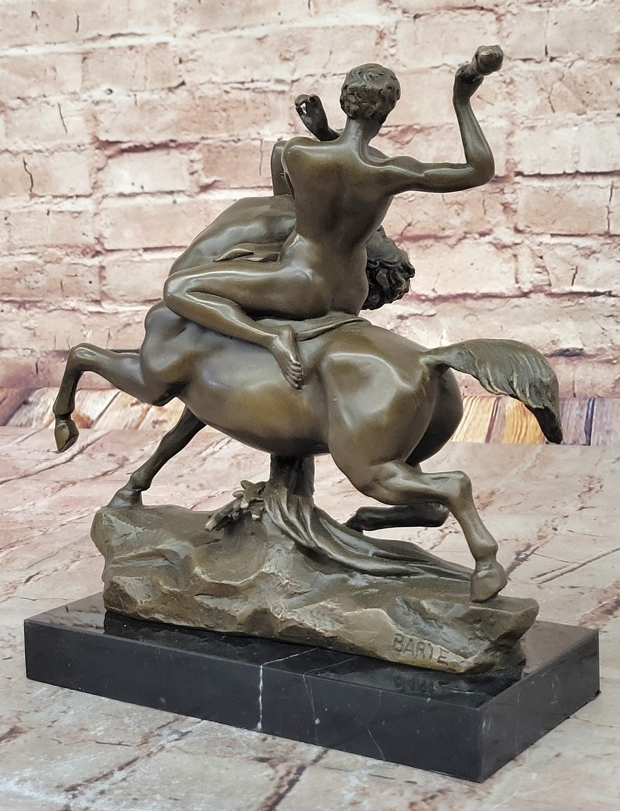 Theseus Slaying the Centaur Bronze Masterpiece by French Artist Barye Hot Cast