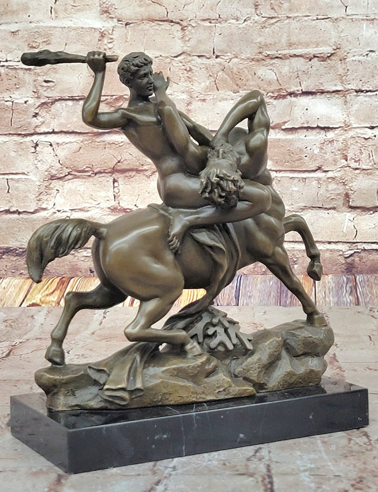 Theseus Slaying the Centaur Bronze Masterpiece by French Artist Barye Hot Cast