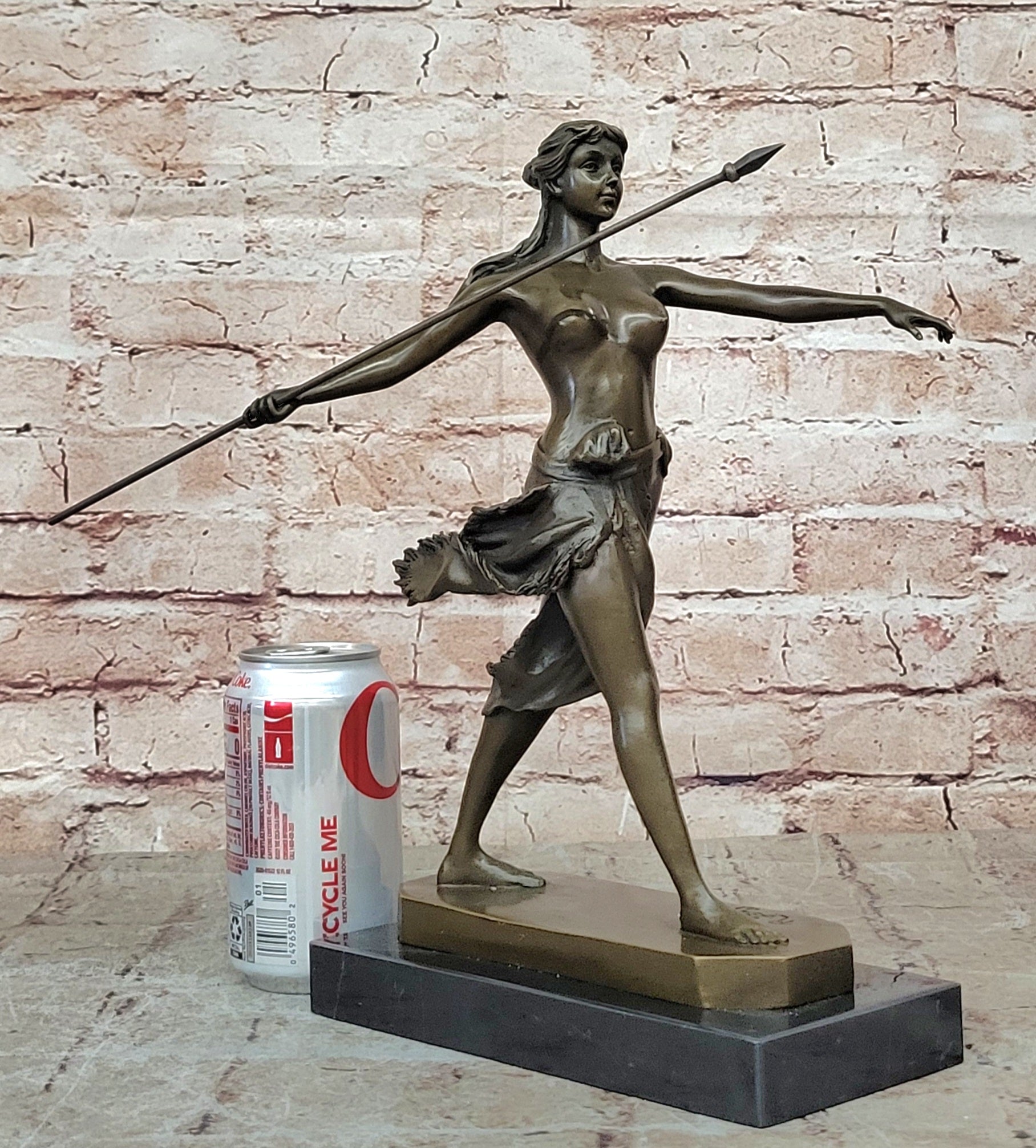 Nude Diana The Huntress Art Signed Pure Hot Cast Bronze Statue Sexy Figurine NR