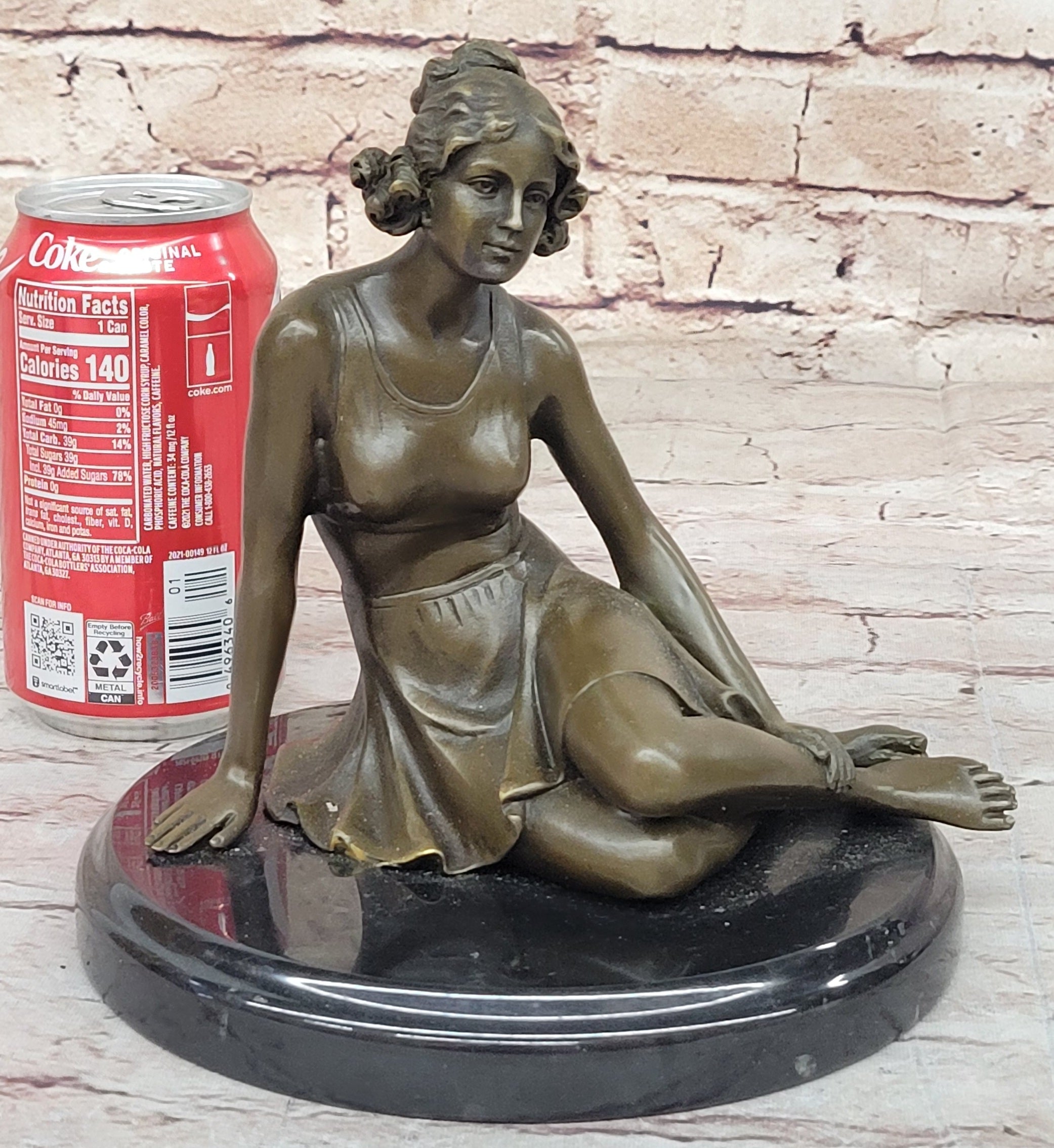 Signed Unique Bronze Sculpture Sexy Erotic Nude Female Form Statue Home Decor