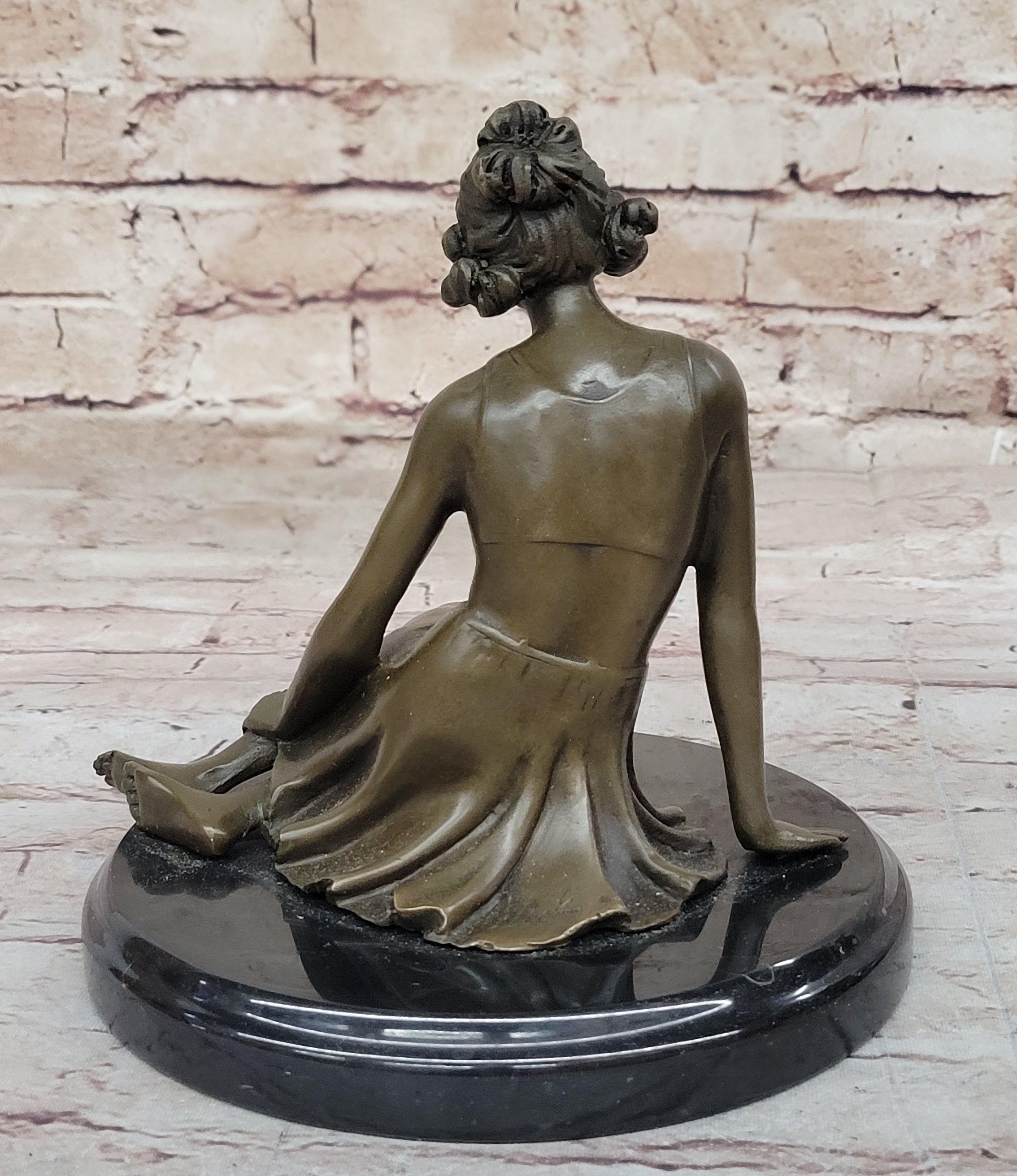 Signed Unique Bronze Sculpture Sexy Erotic Nude Female Form Statue Home Decor