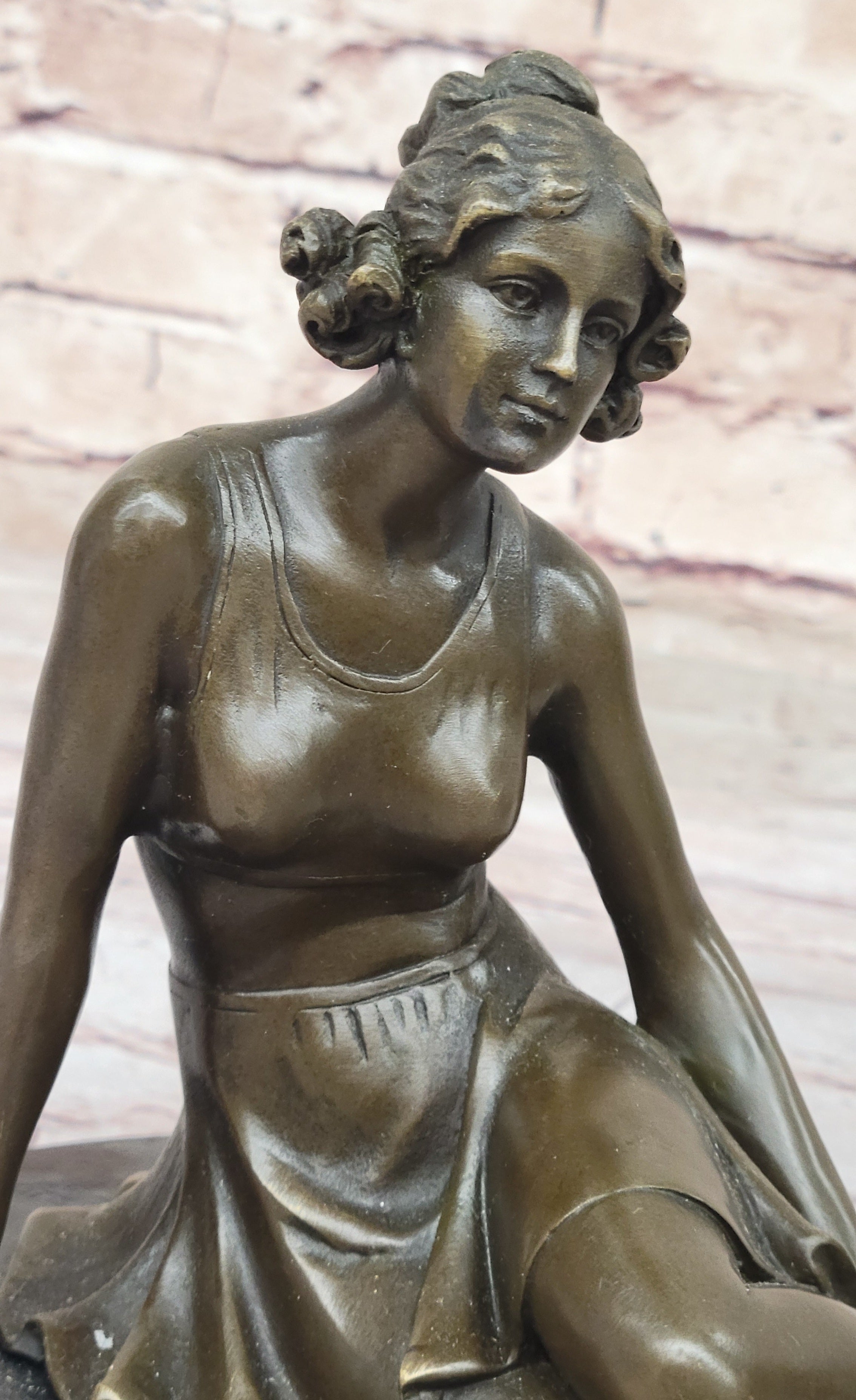 Signed Unique Bronze Sculpture Sexy Erotic Nude Female Form Statue Home Decor