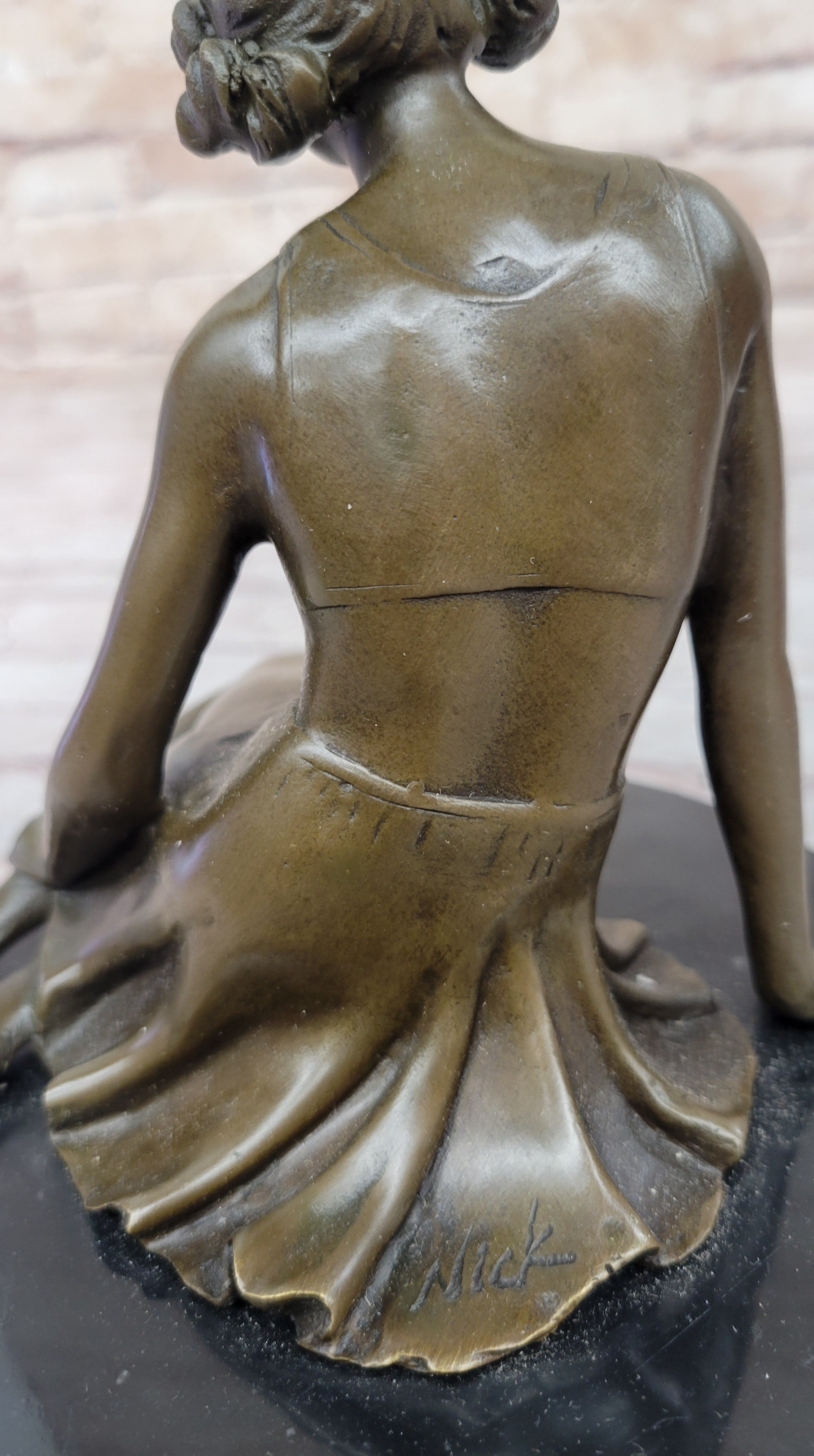 Signed Unique Bronze Sculpture Sexy Erotic Nude Female Form Statue Home Decor