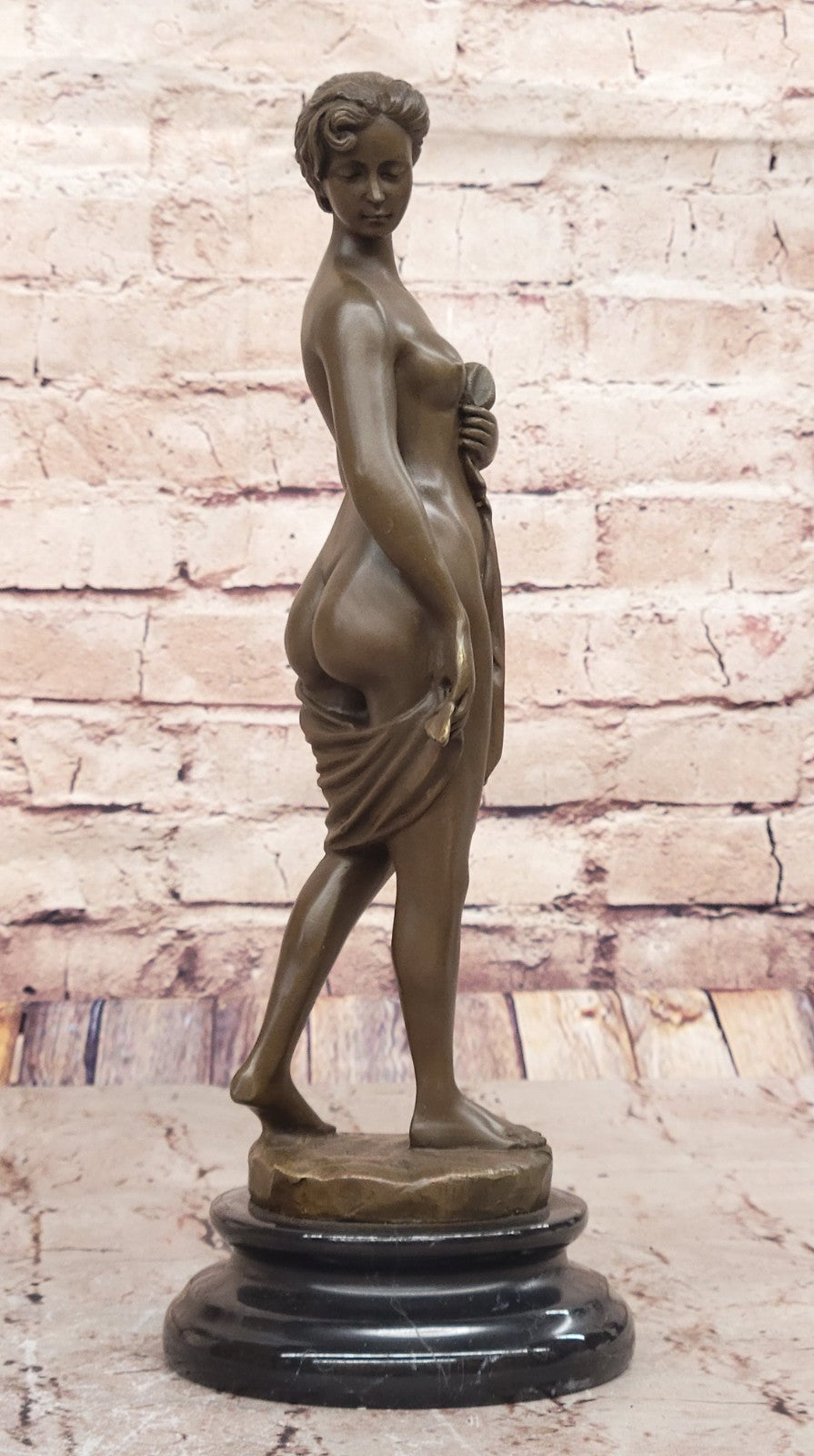 Western Bronze Marble Nude Woman Lady Standing Art Deco Sculpture Statue Sale