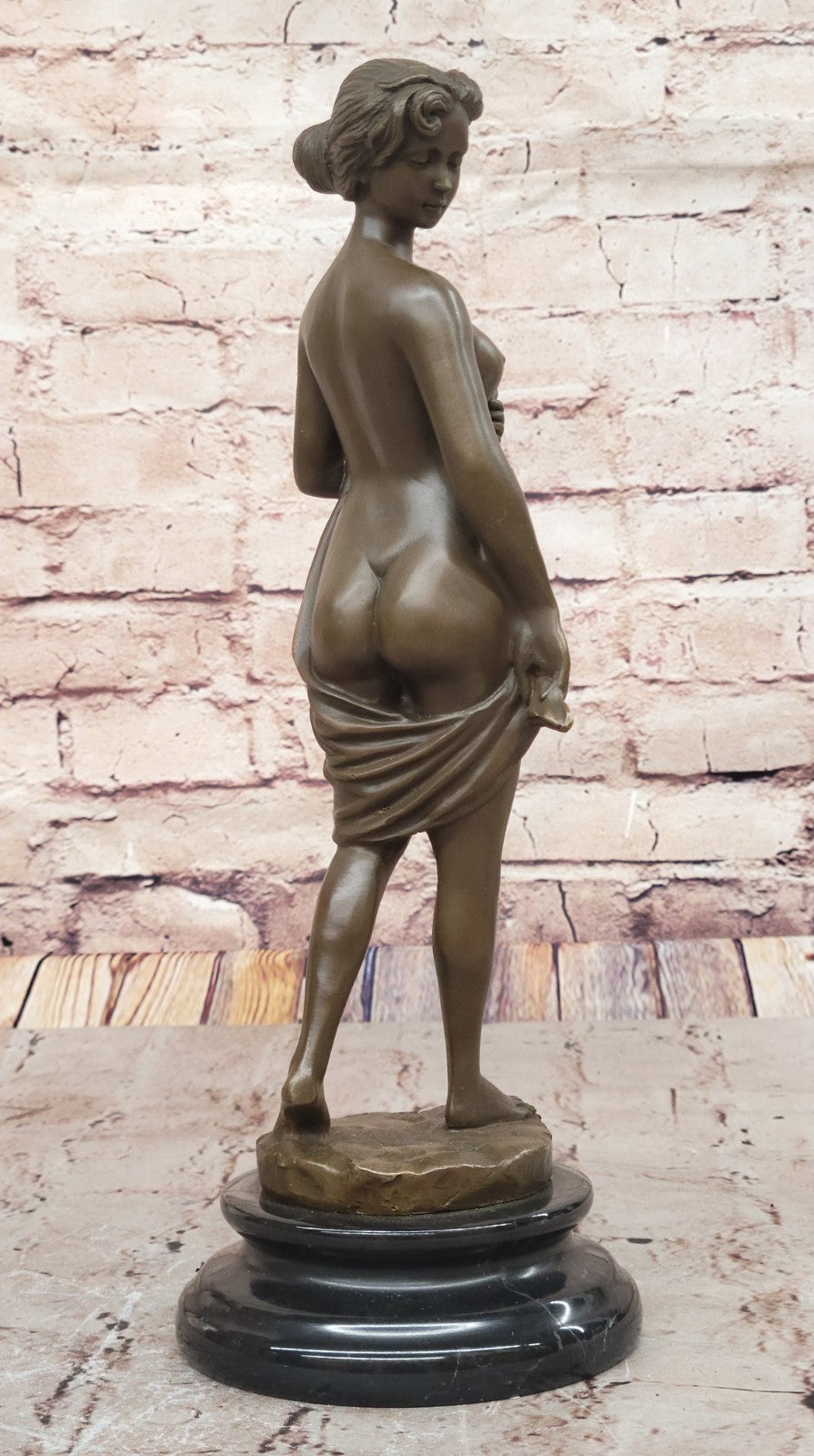 Western Bronze Marble Nude Woman Lady Standing Art Deco Sculpture Statue Sale