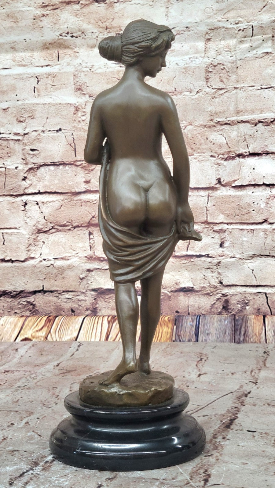 Western Bronze Marble Nude Woman Lady Standing Art Deco Sculpture Statue Sale