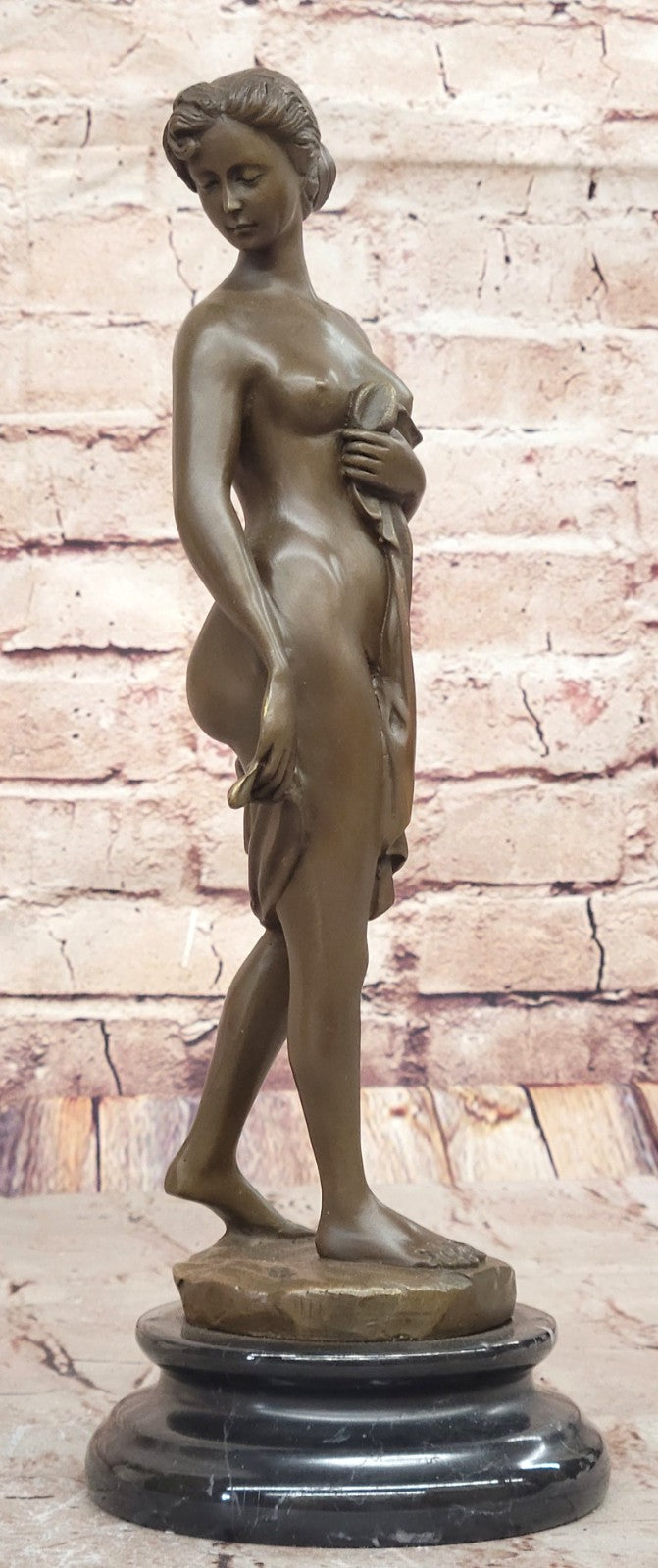 Western Bronze Marble Nude Woman Lady Standing Art Deco Sculpture Statue Sale